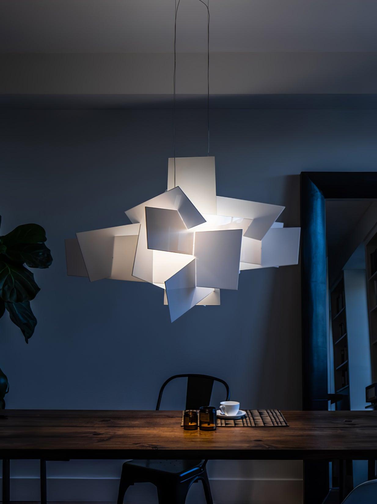 Origami Suspension blanche moderne