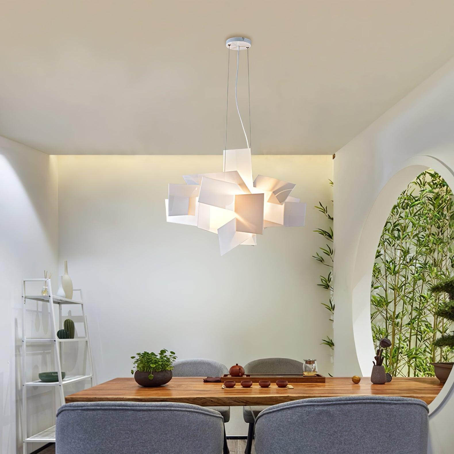 Origami Suspension blanche moderne