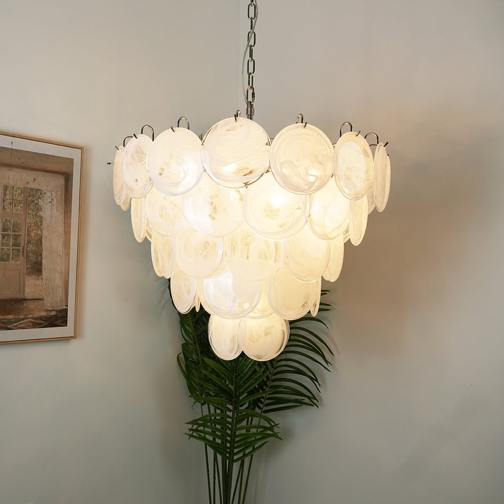 Aurora Lustre en Verre de Murano Blanc