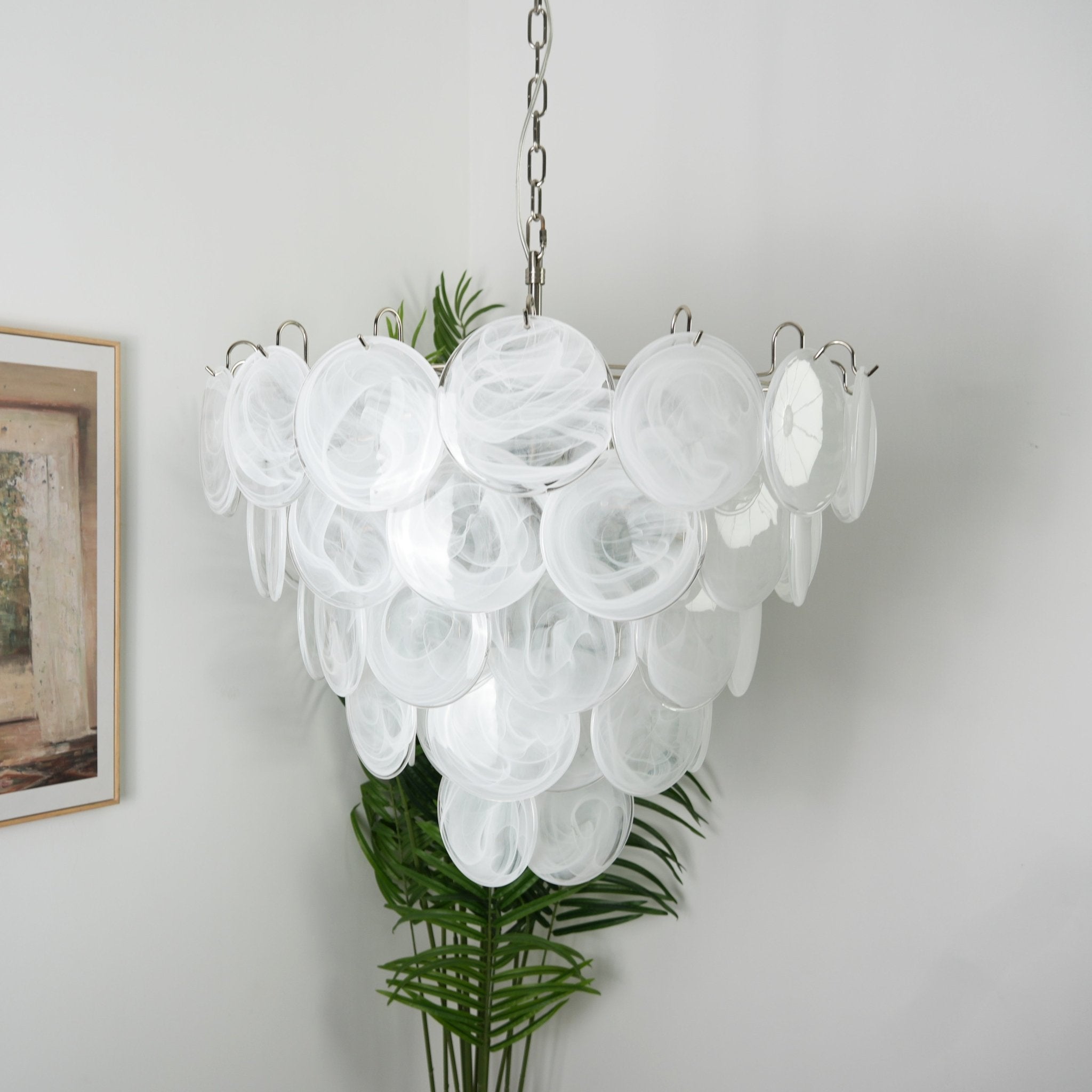 Aurora Lustre en Verre de Murano Blanc