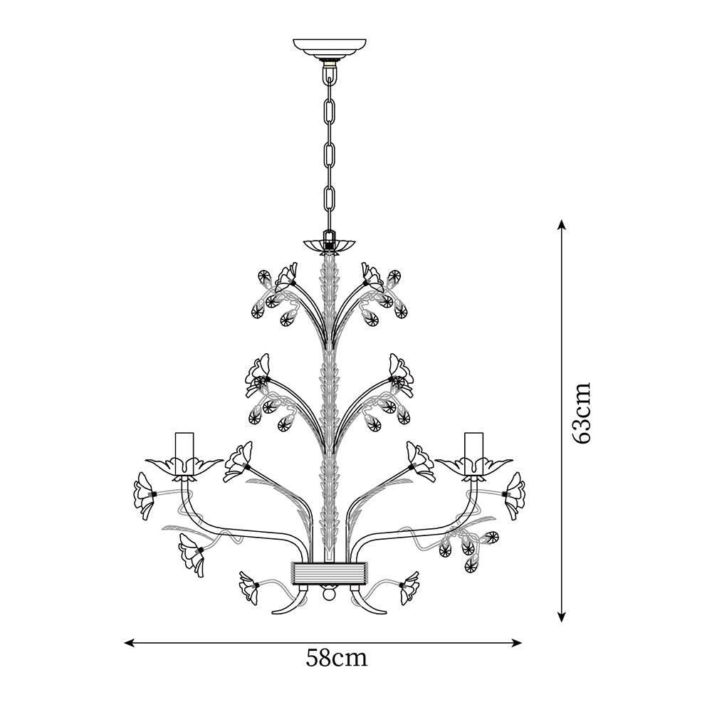 Lustre Orné Cadre Porcelaine Roses Cristal Classique Luxe