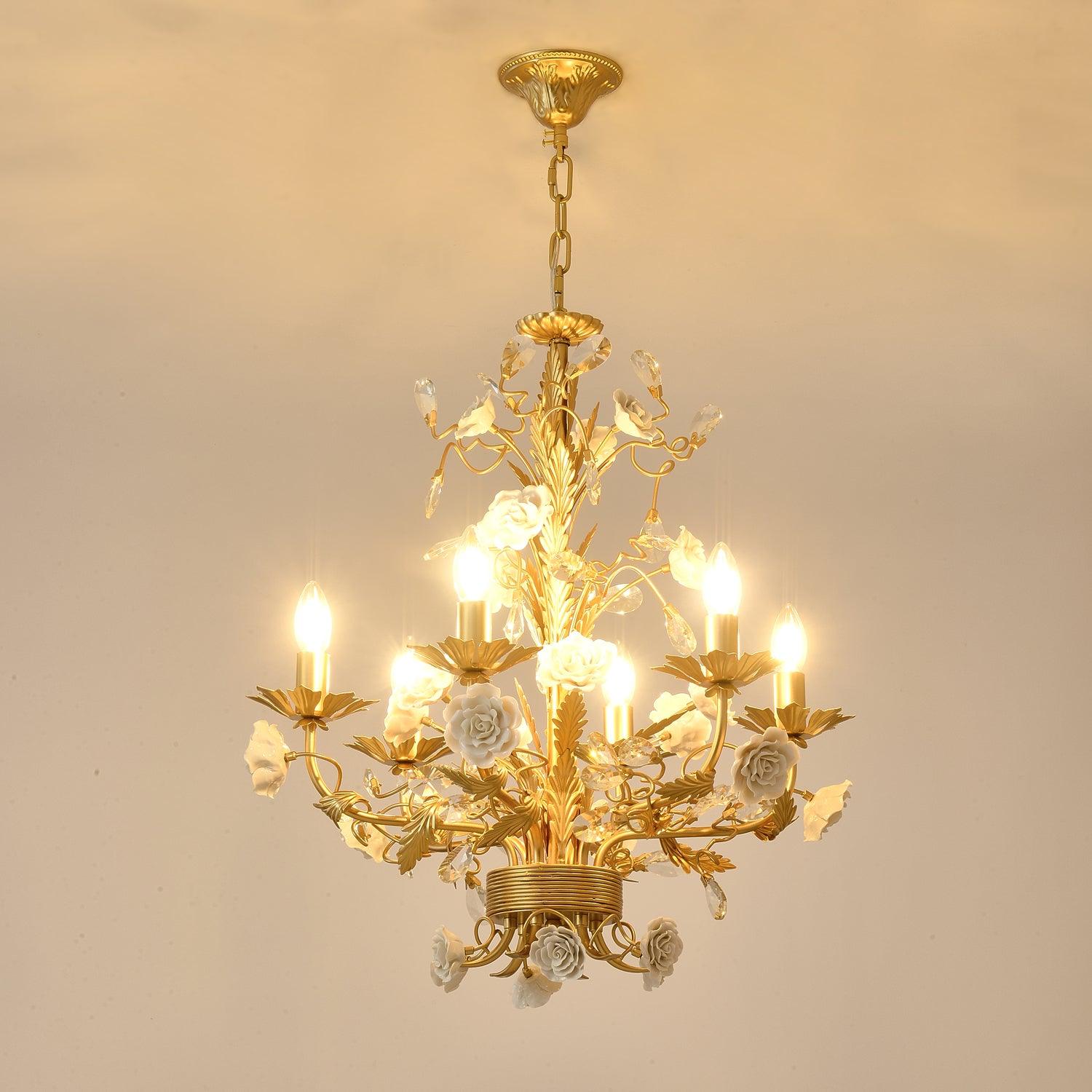 Lustra Lustre Cristal Rose Blanc