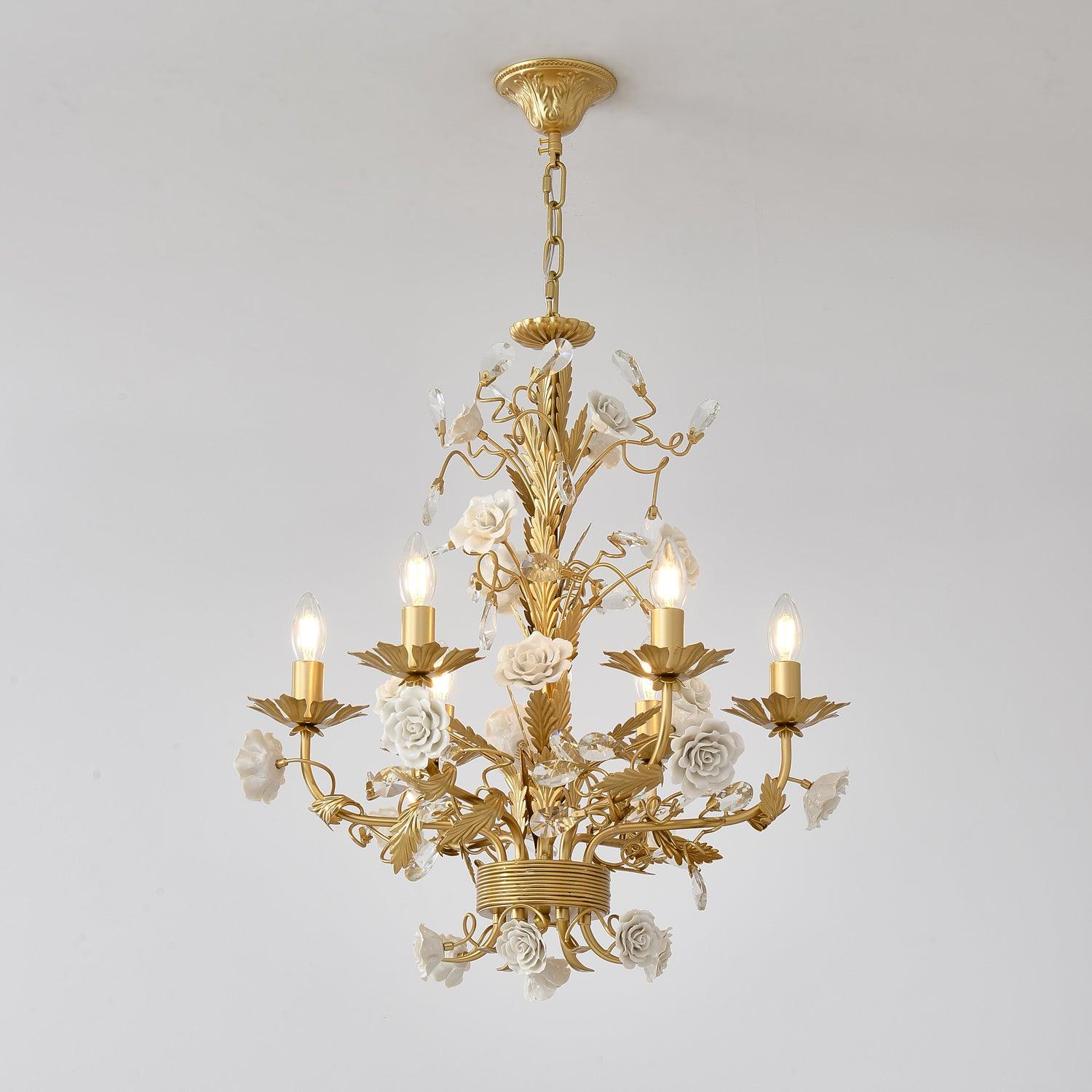 Lustra Lustre Cristal Rose Blanc