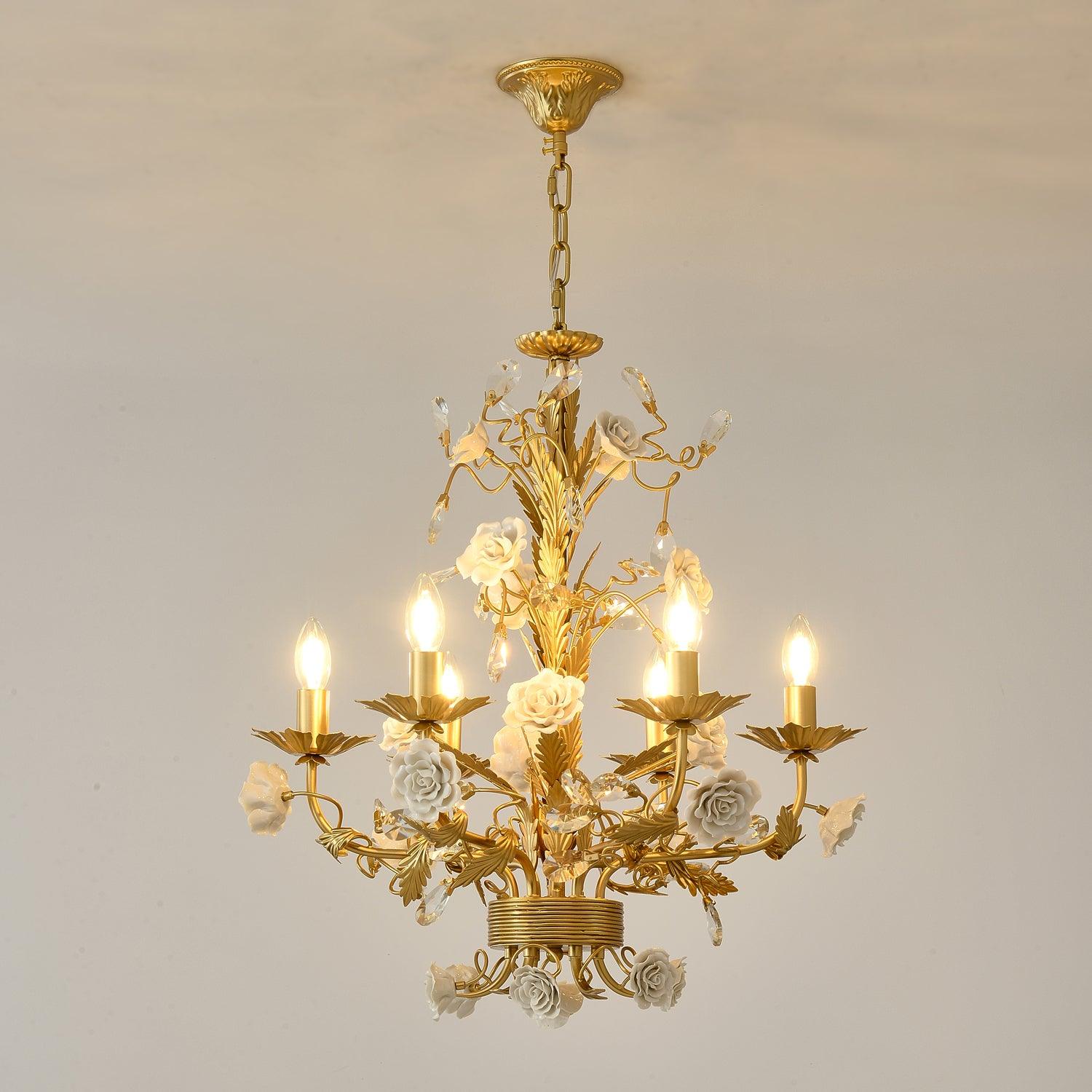 Lustra Lustre Cristal Rose Blanc