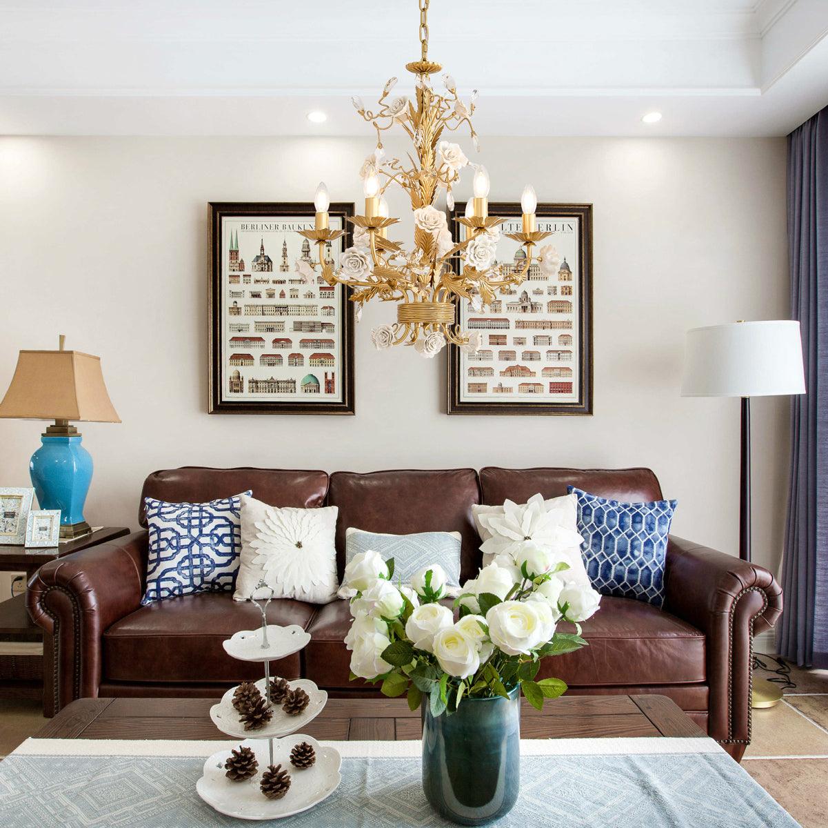Lustra Lustre Cristal Rose Blanc