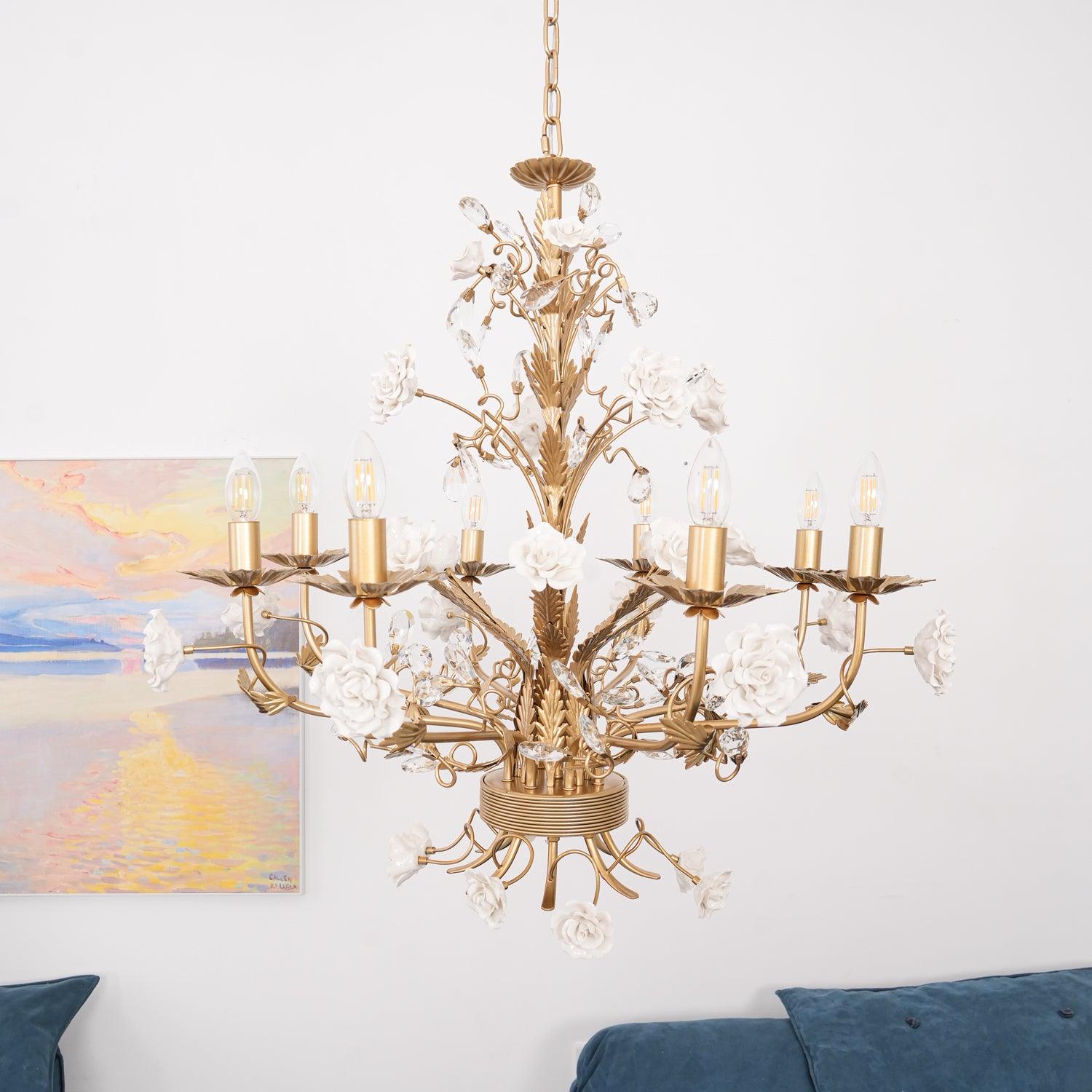 Lustra Lustre Cristal Rose Blanc