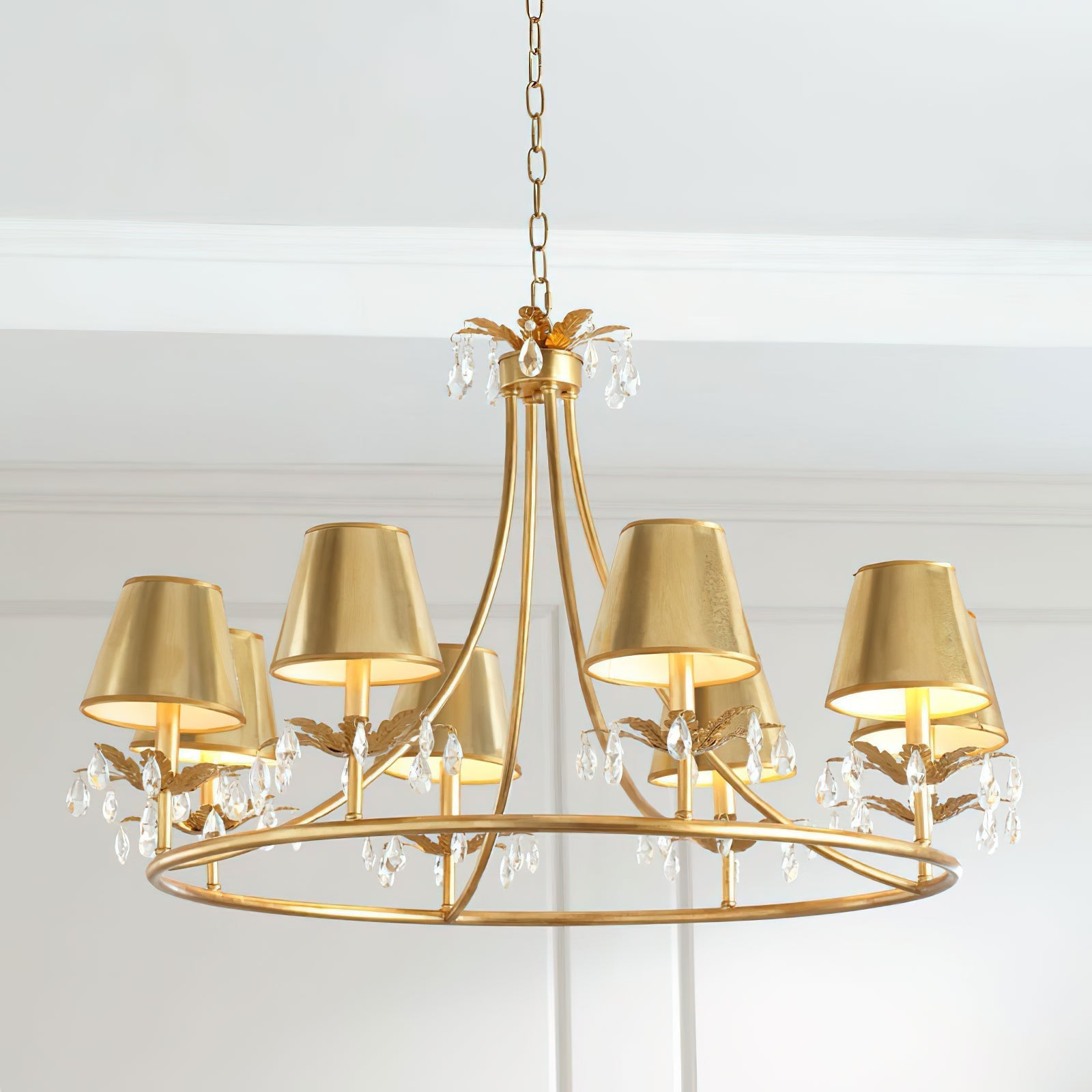 Ivsilan Lustre Cristal Laiton Industriel Vintage