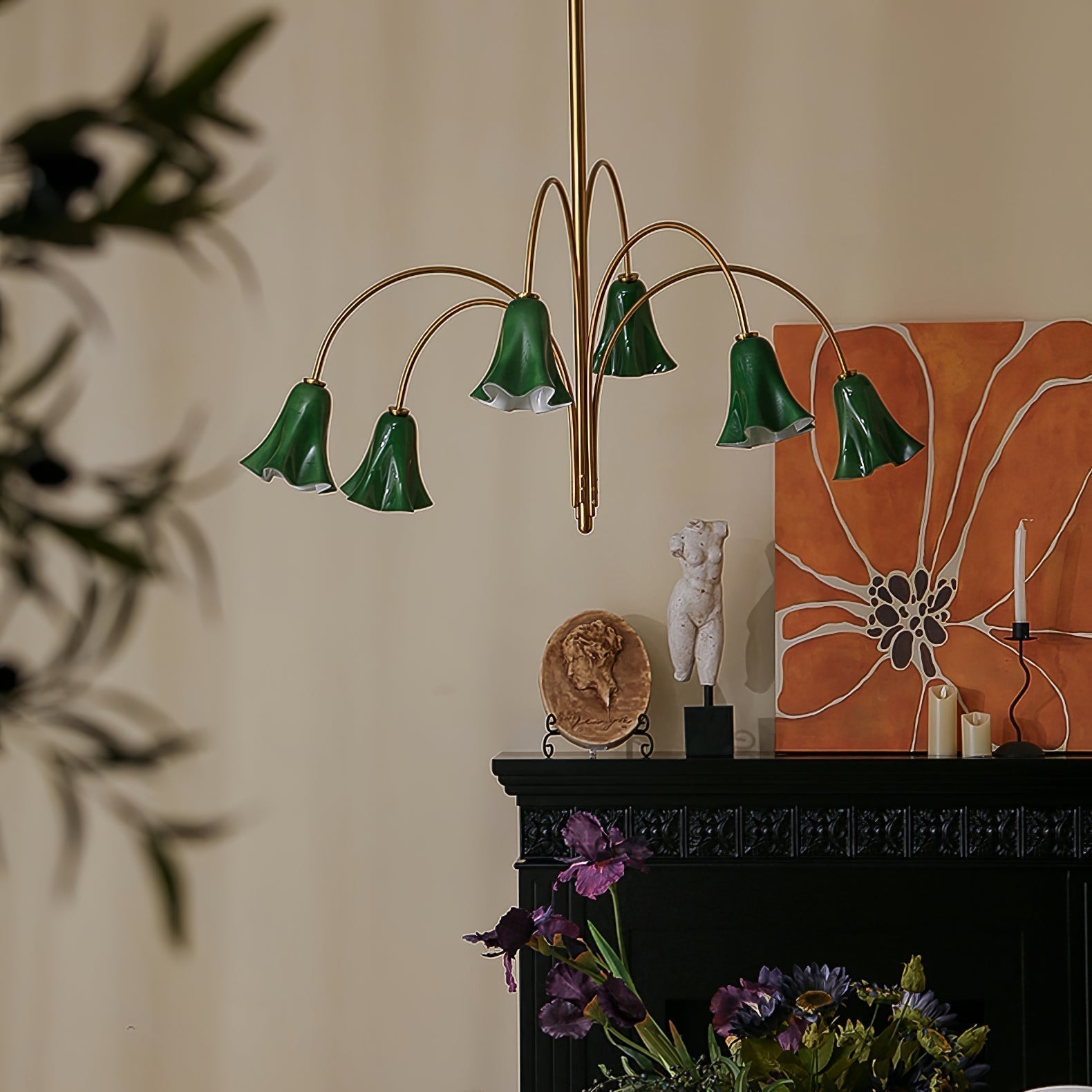 EmeraldBell Lustre Pendante en Verre