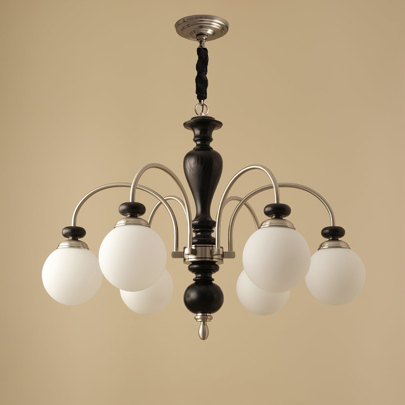 Solara Lustre Classique en Bois et Laiton