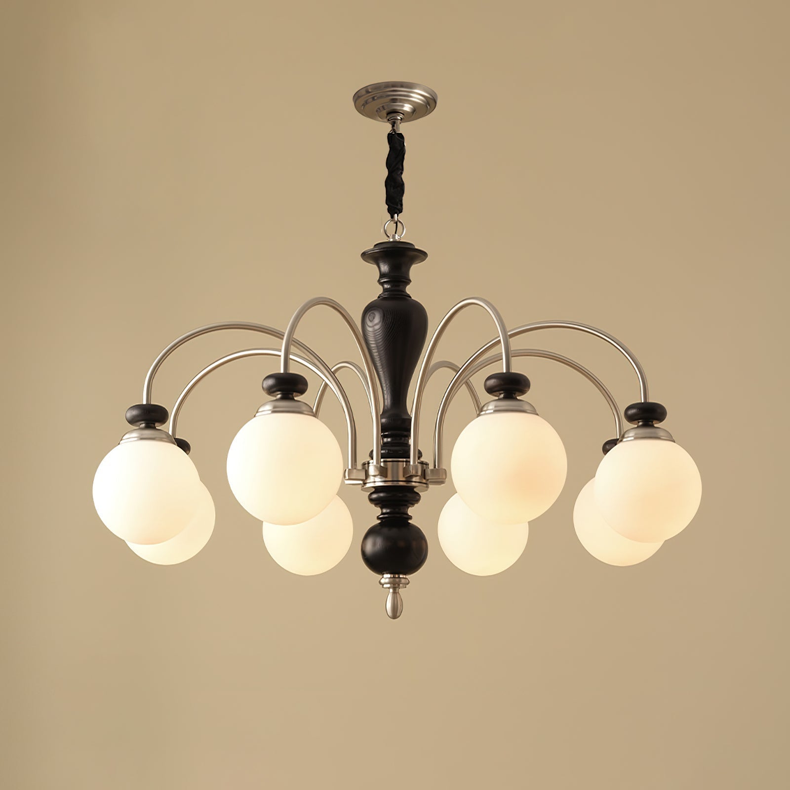 Solara Lustre Classique en Bois et Laiton
