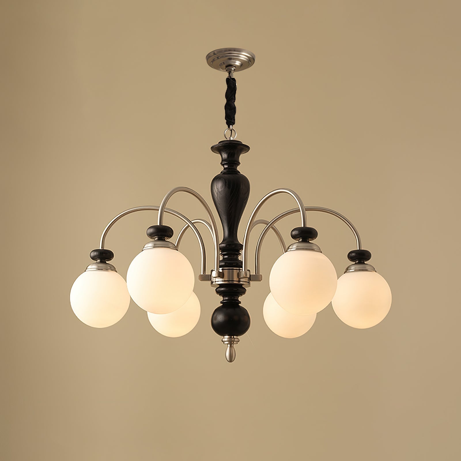 Solara Lustre Classique en Bois et Laiton