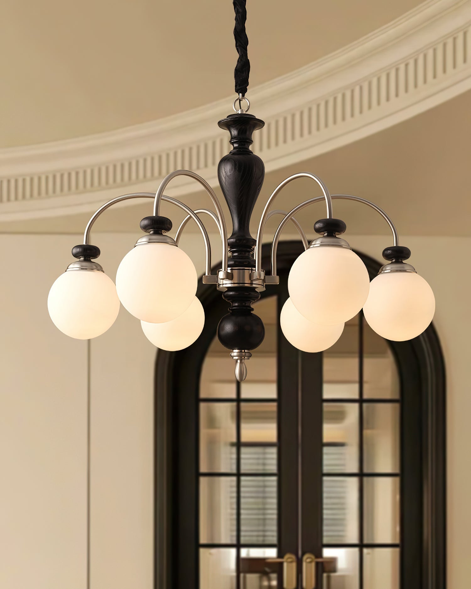 Solara Lustre Classique en Bois et Laiton