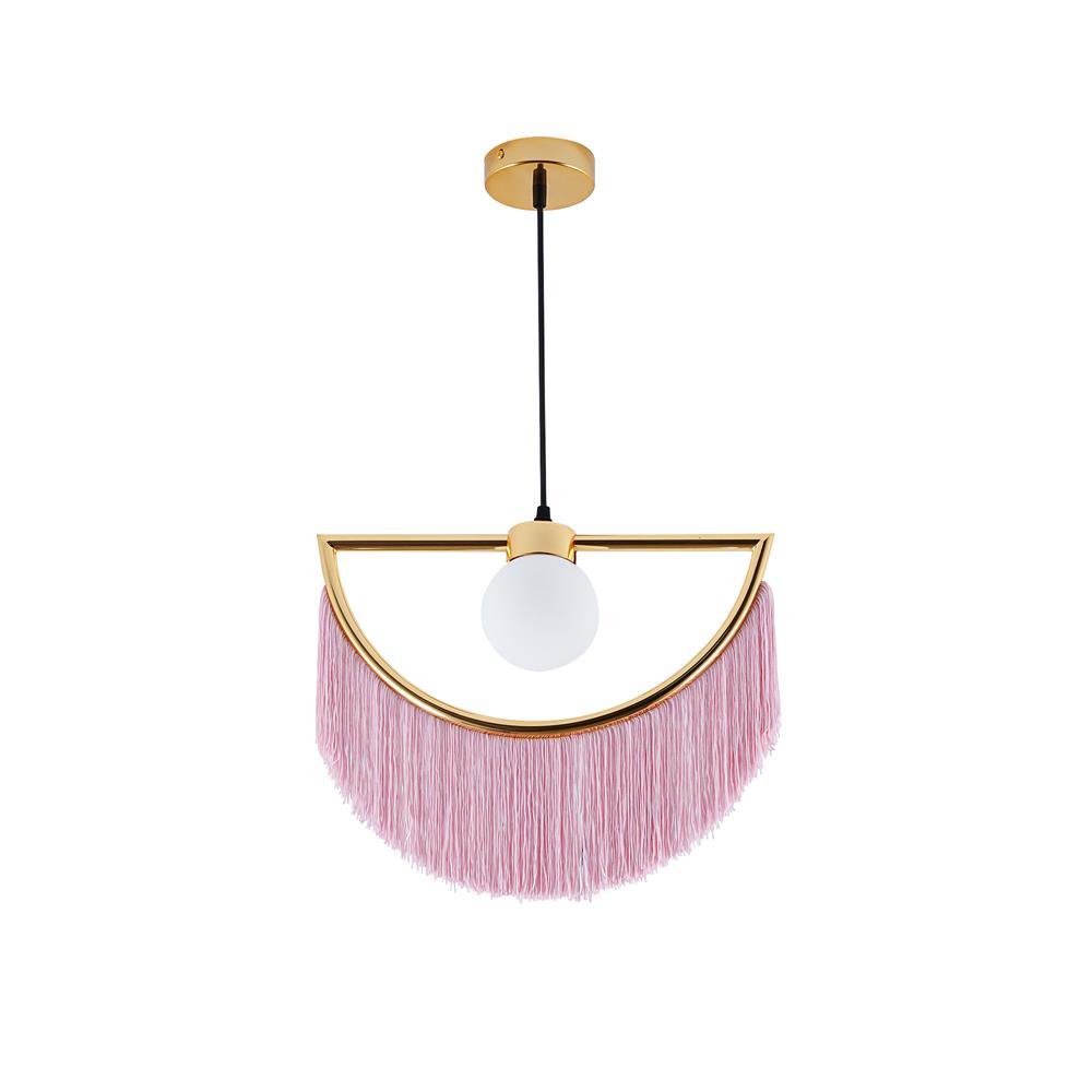 Solara Lampe suspendue en tissu à franges style globe rétro bohème