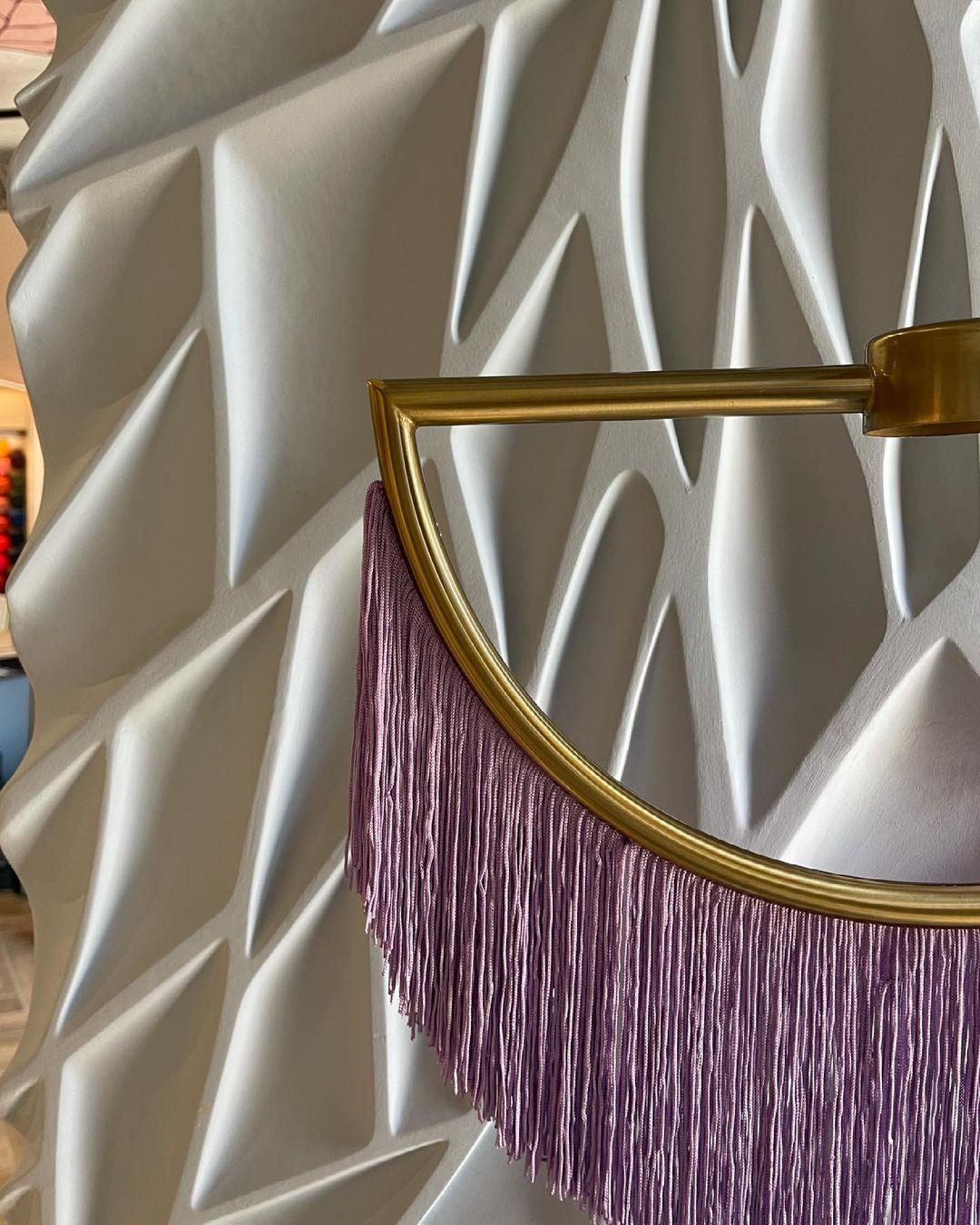 Solara Lampe suspendue en tissu à franges style globe rétro bohème