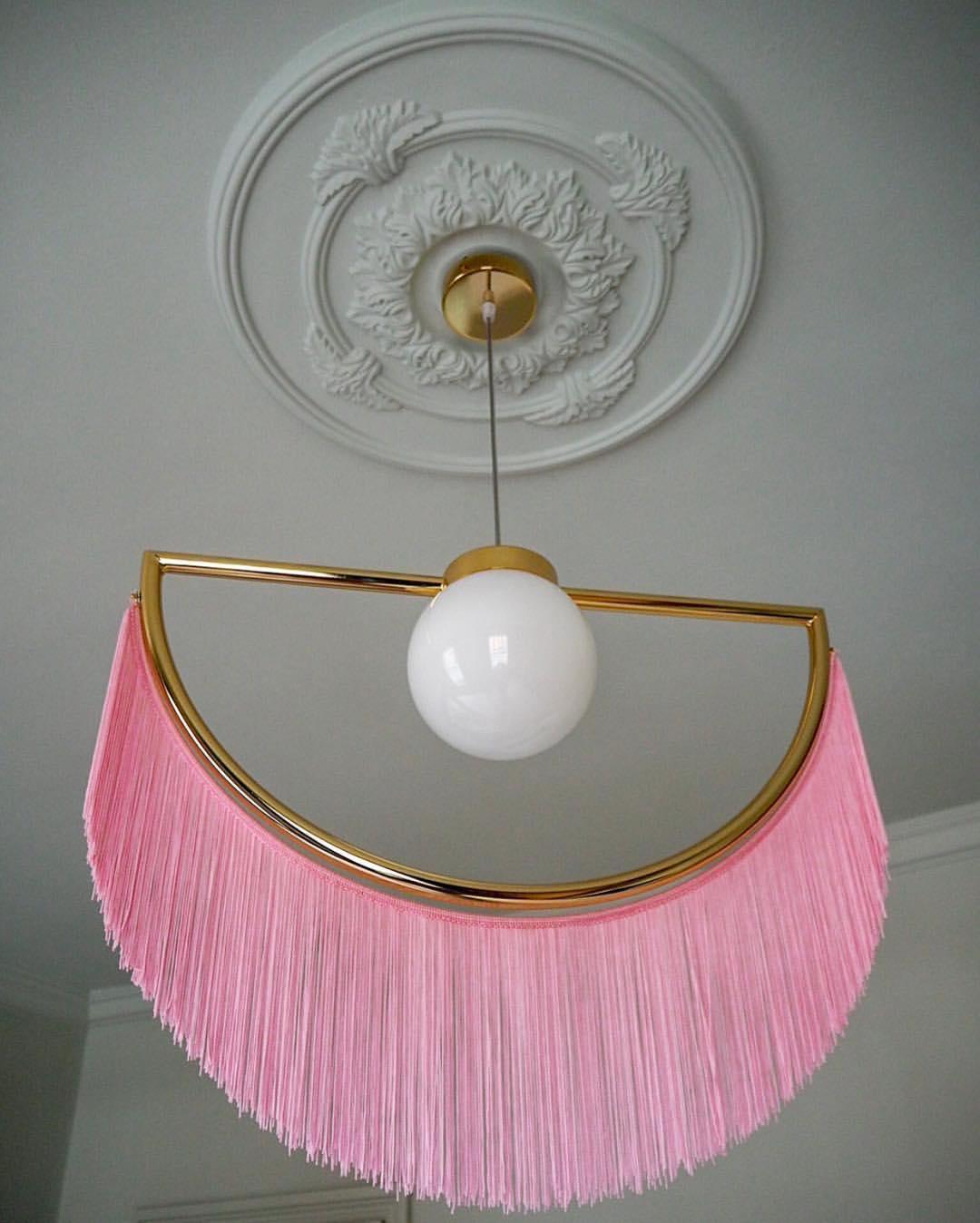 Solara Lampe suspendue en tissu à franges style globe rétro bohème