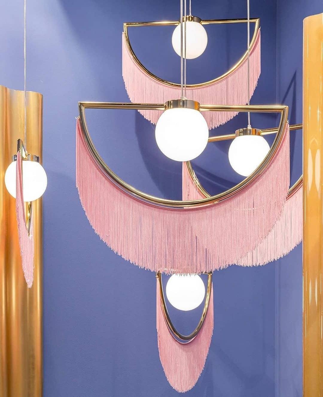 Solara Lampe suspendue en tissu à franges style globe rétro bohème