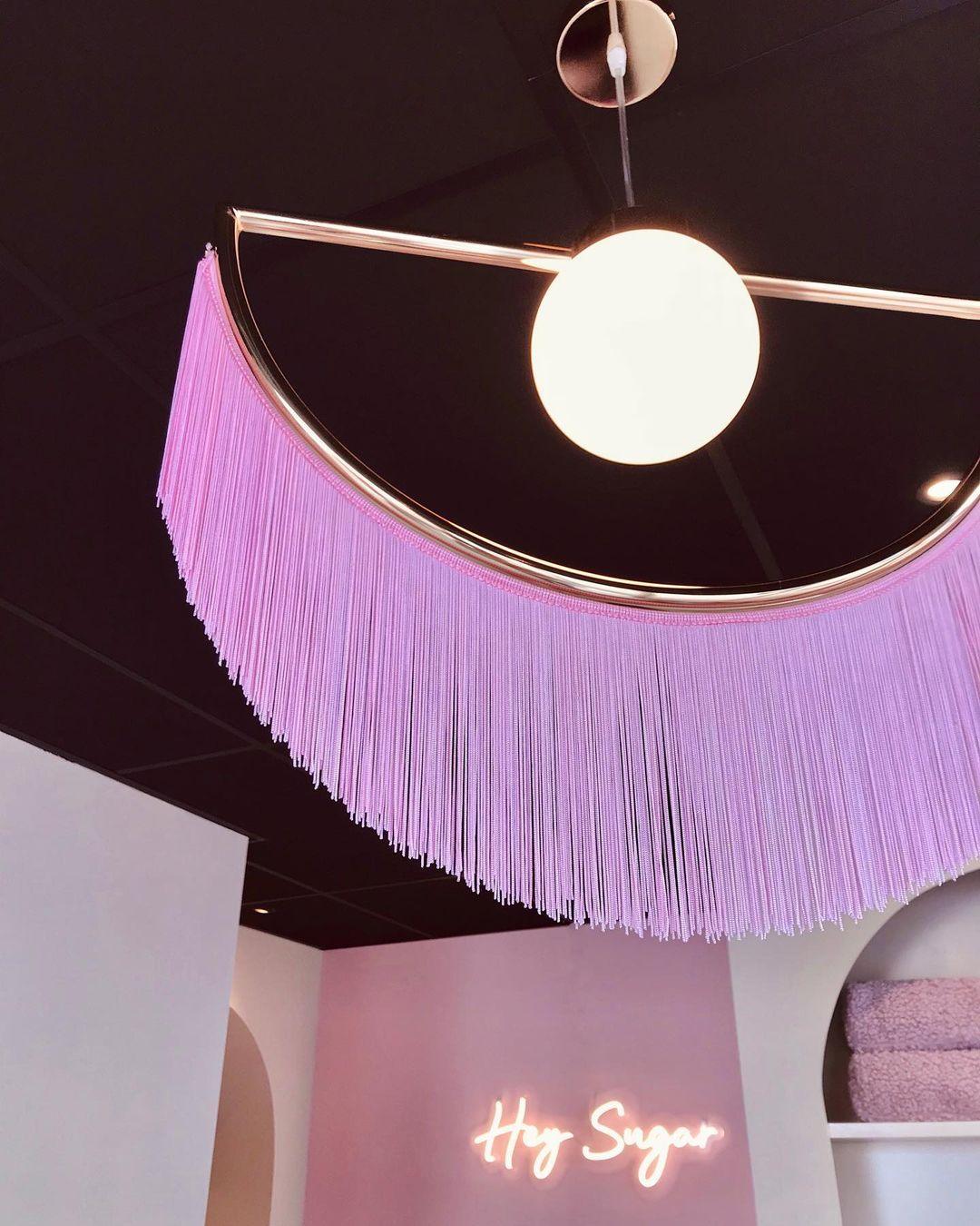 Solara Lampe suspendue en tissu à franges style globe rétro bohème