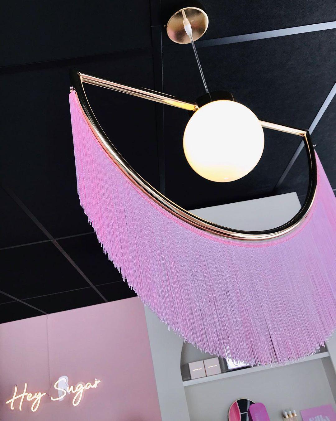 Solara Lampe suspendue en tissu à franges style globe rétro bohème
