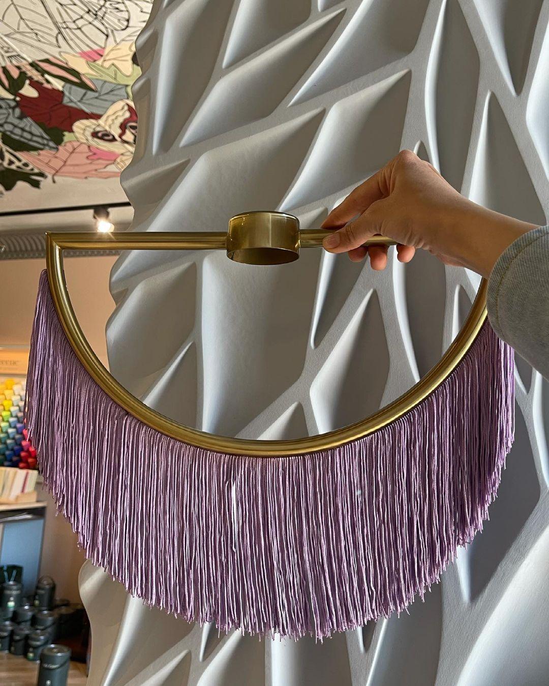Solara Lampe suspendue en tissu à franges style globe rétro bohème