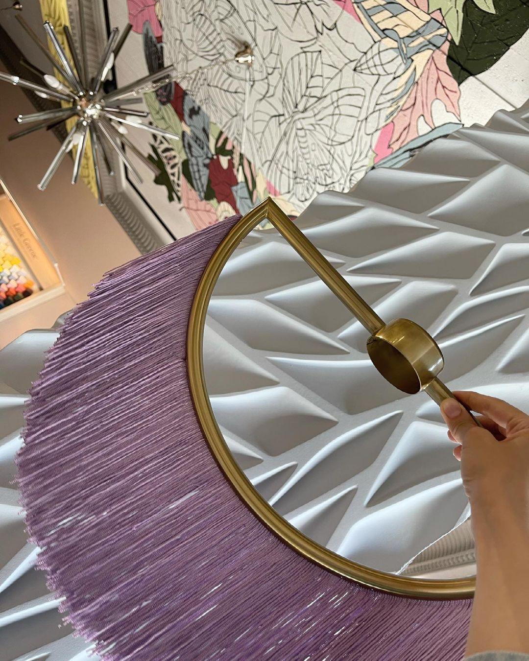 Solara Lampe suspendue en tissu à franges style globe rétro bohème