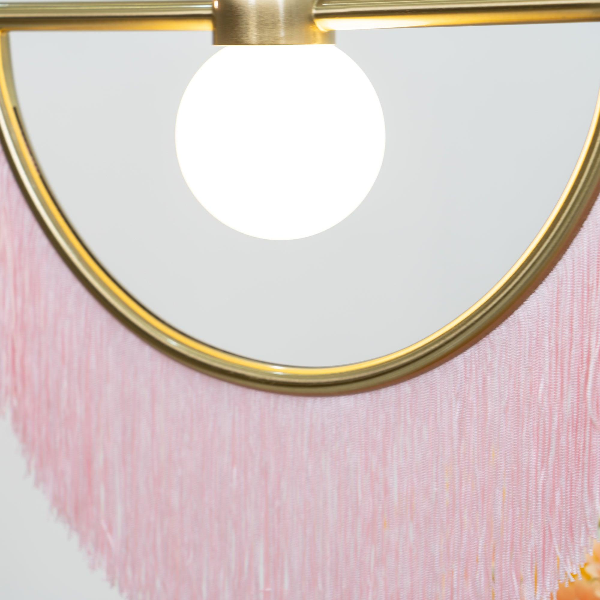 Solara Lampe suspendue en tissu à franges style globe rétro bohème