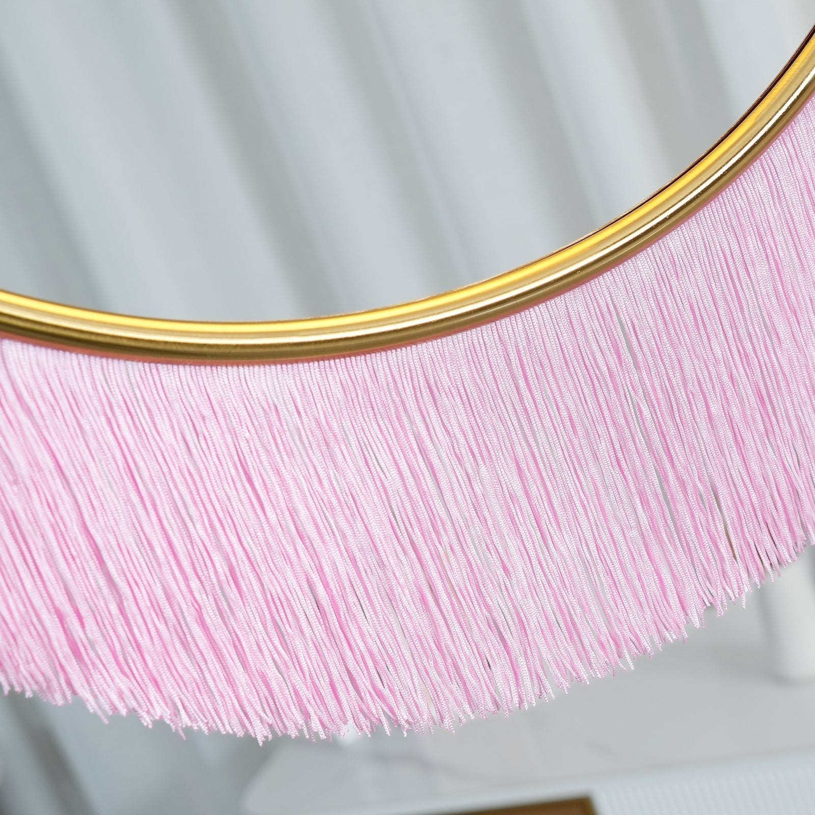 Solara Lampe suspendue en tissu à franges style globe rétro bohème