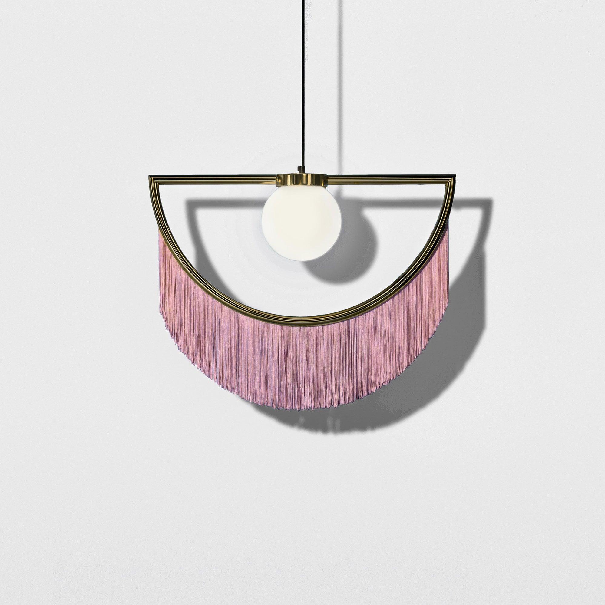 Solara Lampe suspendue en tissu à franges style globe rétro bohème