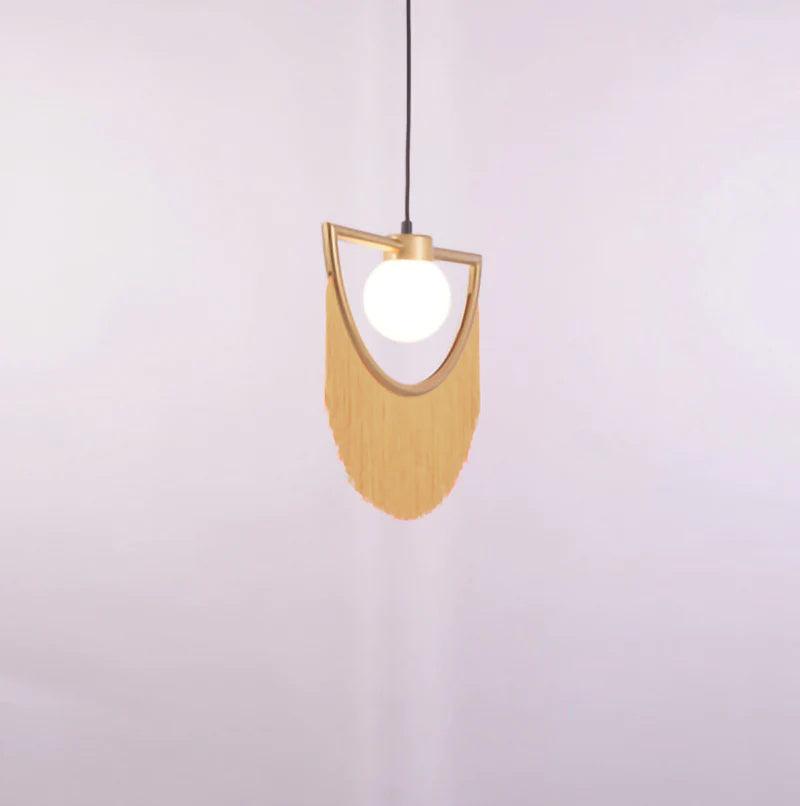 Solara Lampe suspendue en tissu à franges style globe rétro bohème
