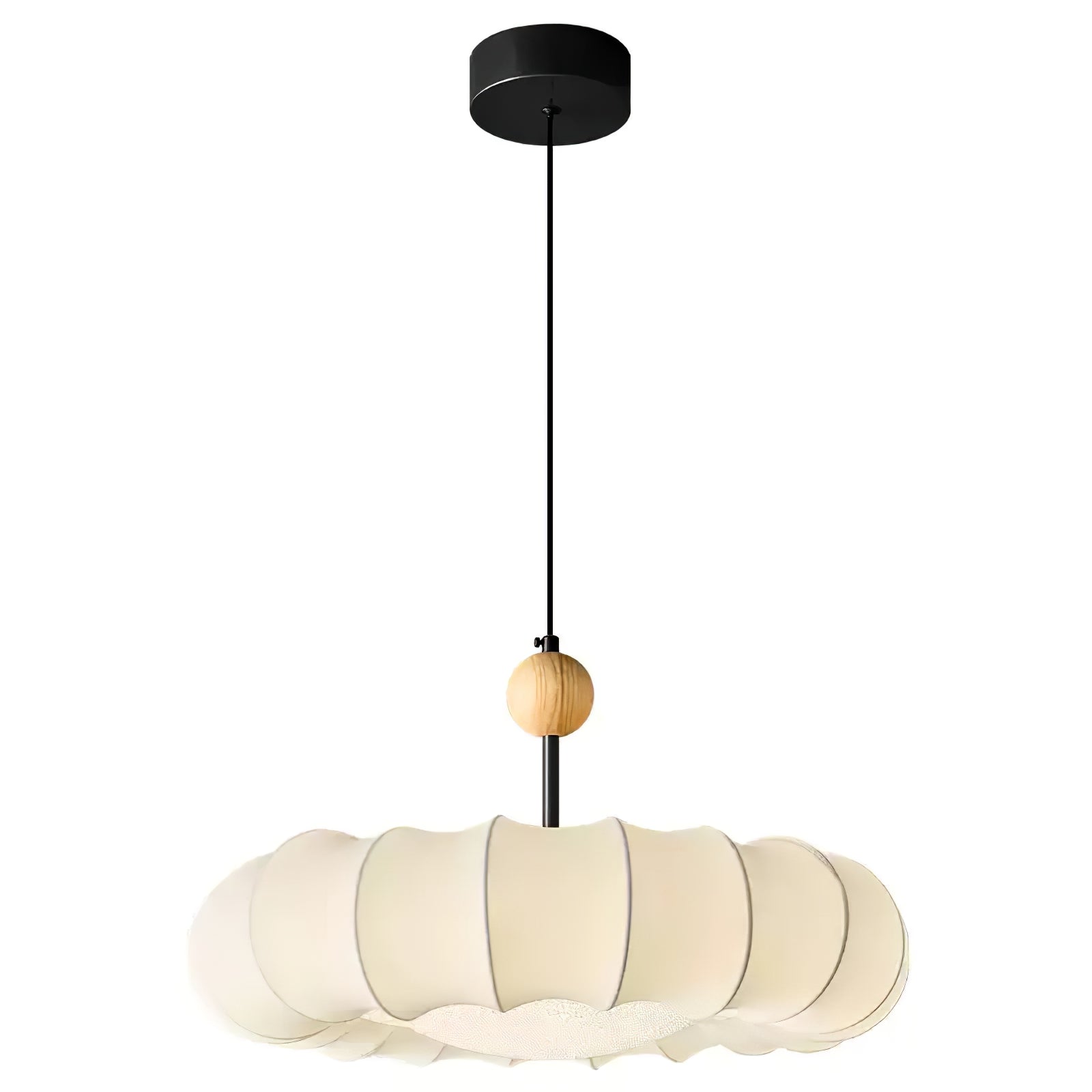 Lyvina Suspension Traditionnelle en Bois Naturel et Tissu