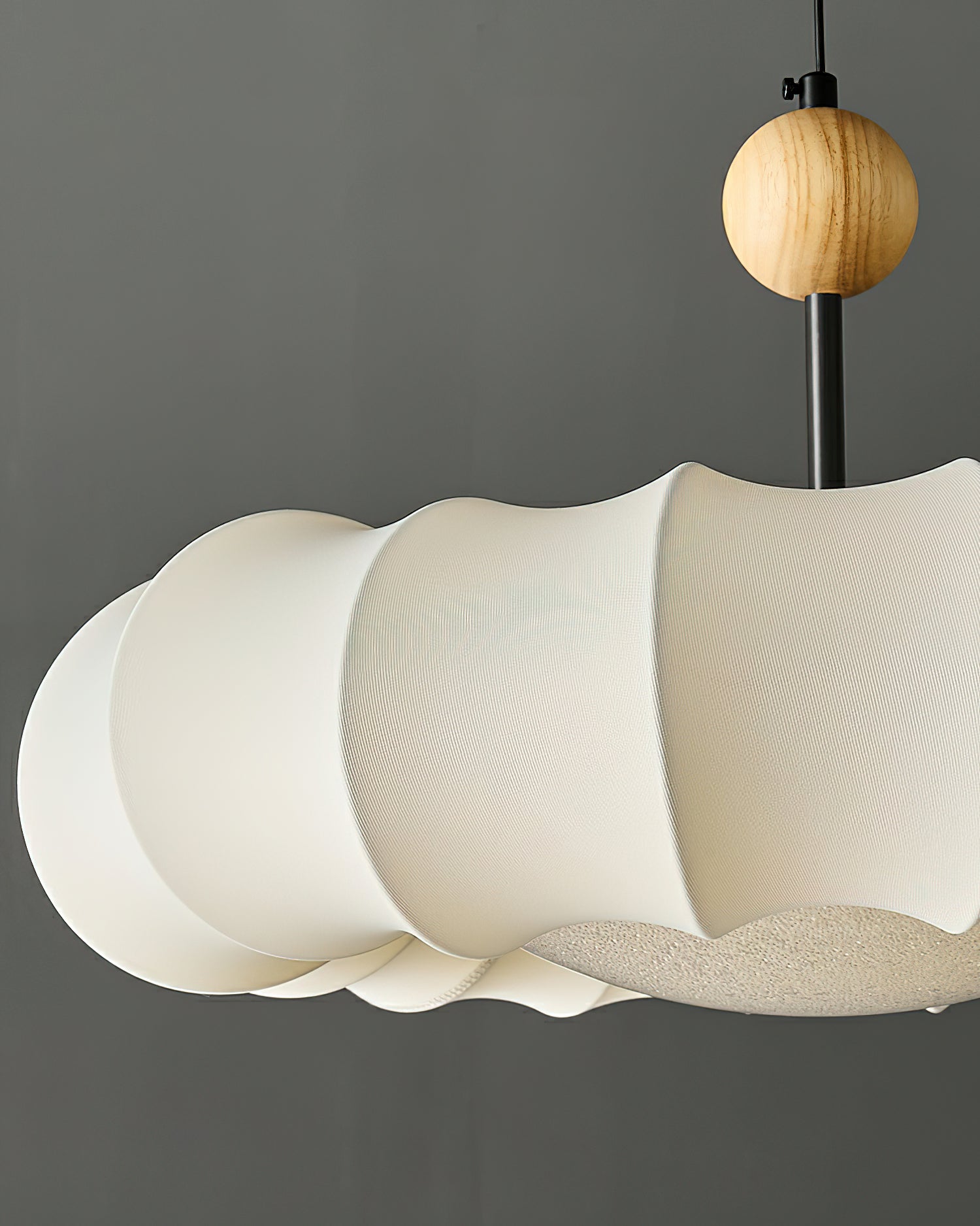 Lyvina Suspension Traditionnelle en Bois Naturel et Tissu