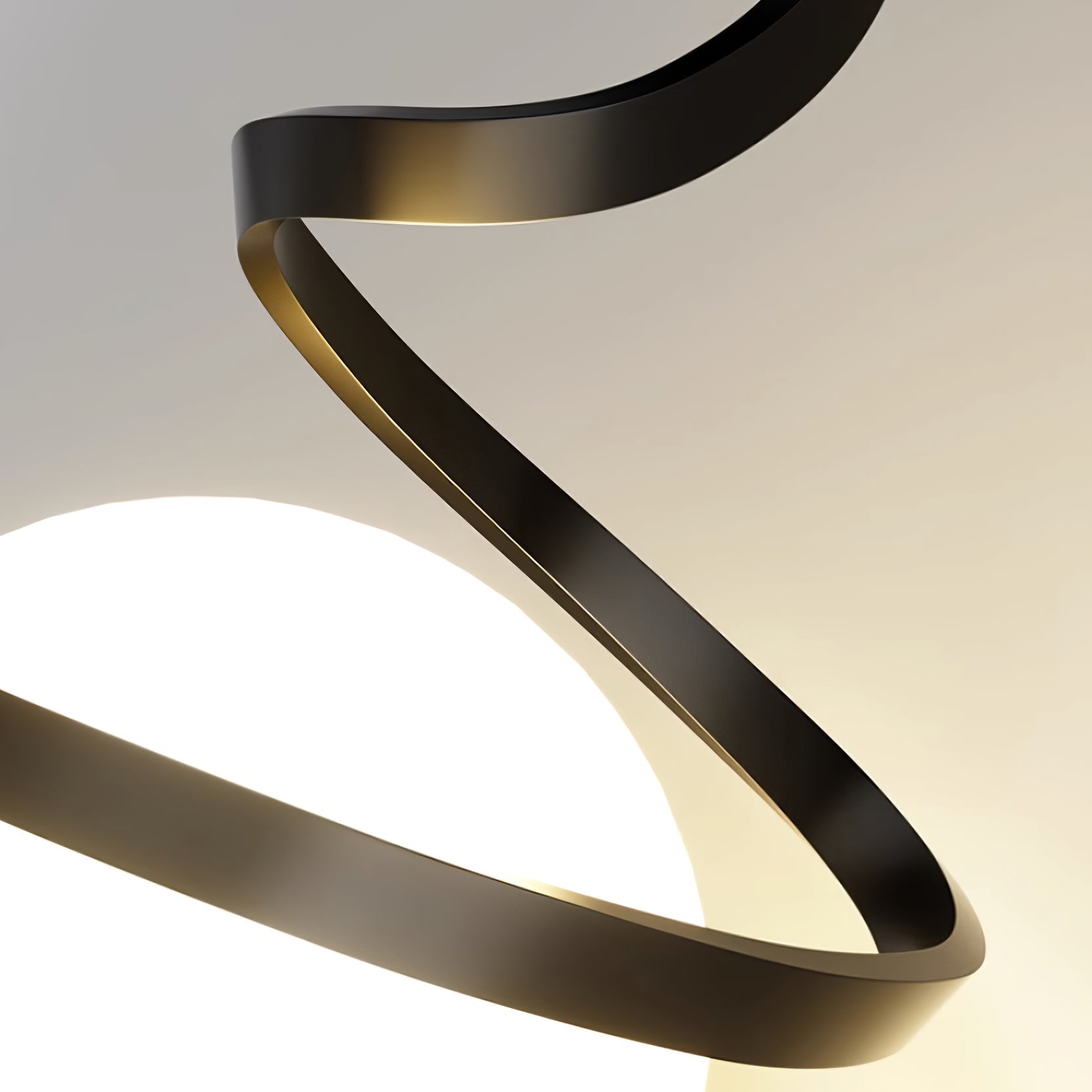 Lampe Suspendue en Fil de Fer et Spirale en Verre