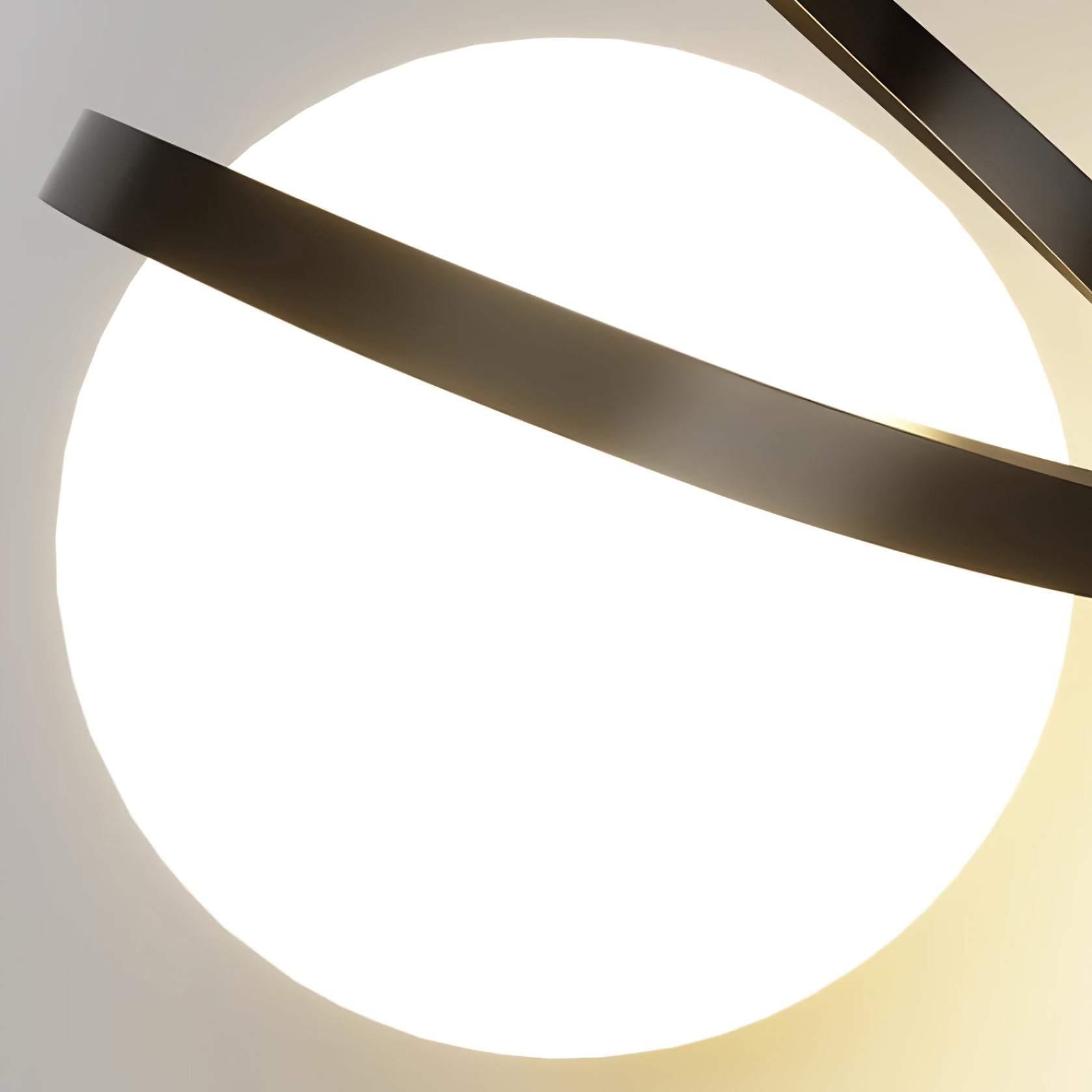 Lampe Suspendue en Fil de Fer et Spirale en Verre