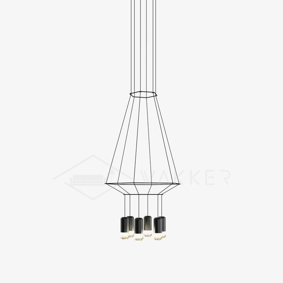 Lustra Suspension Géométrique en Fil Noir LED
