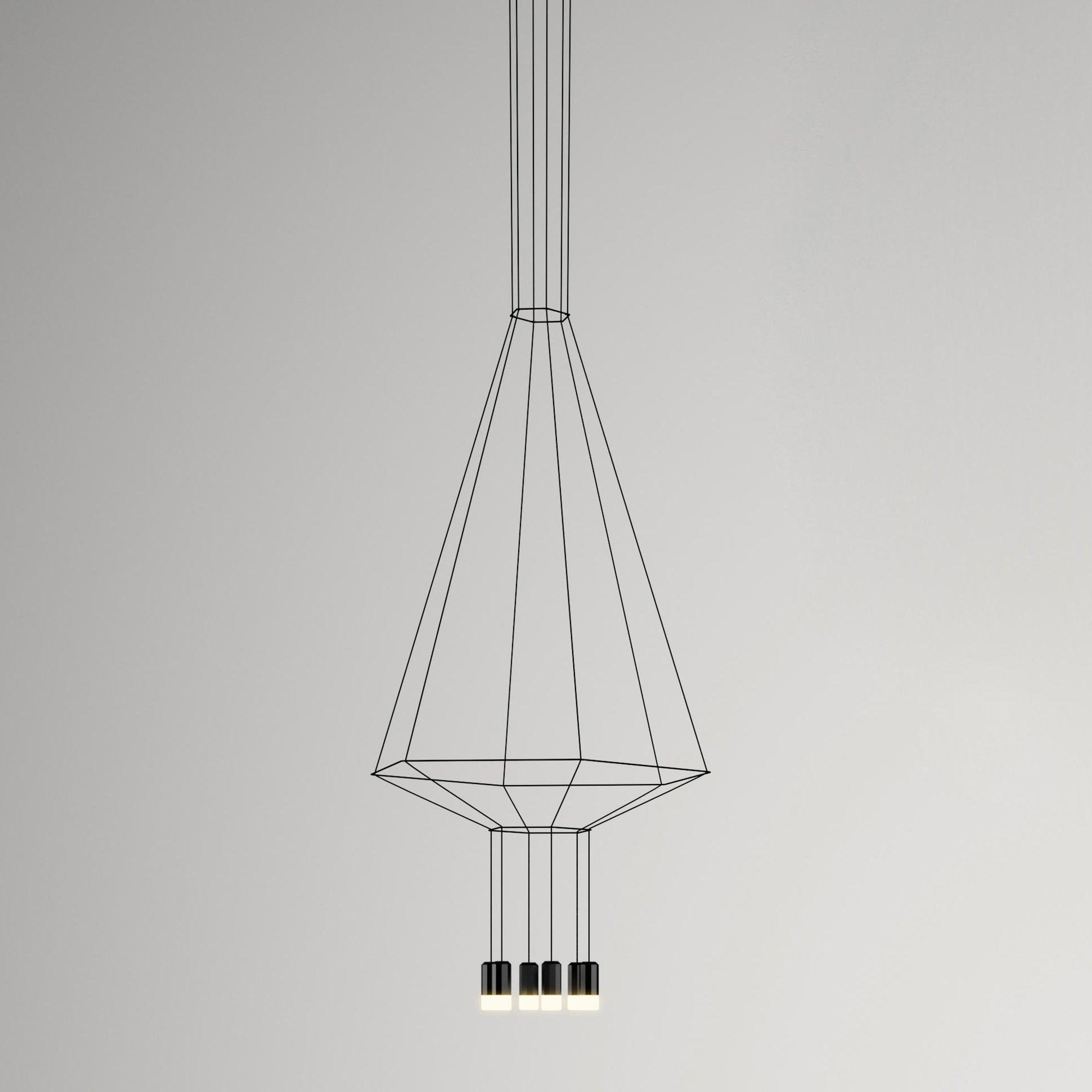 Lustra Suspension Géométrique en Fil Noir LED