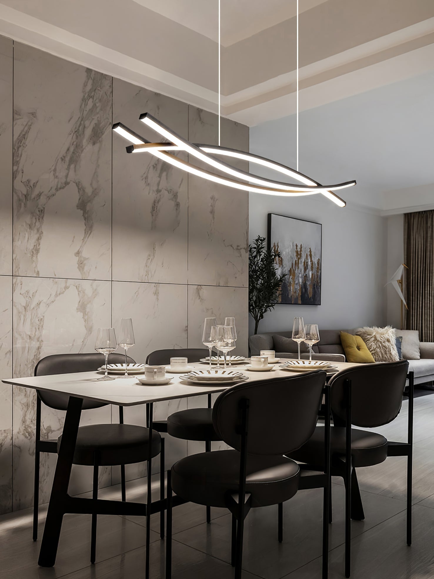Curinis Lustre LED d'art minimaliste moderne