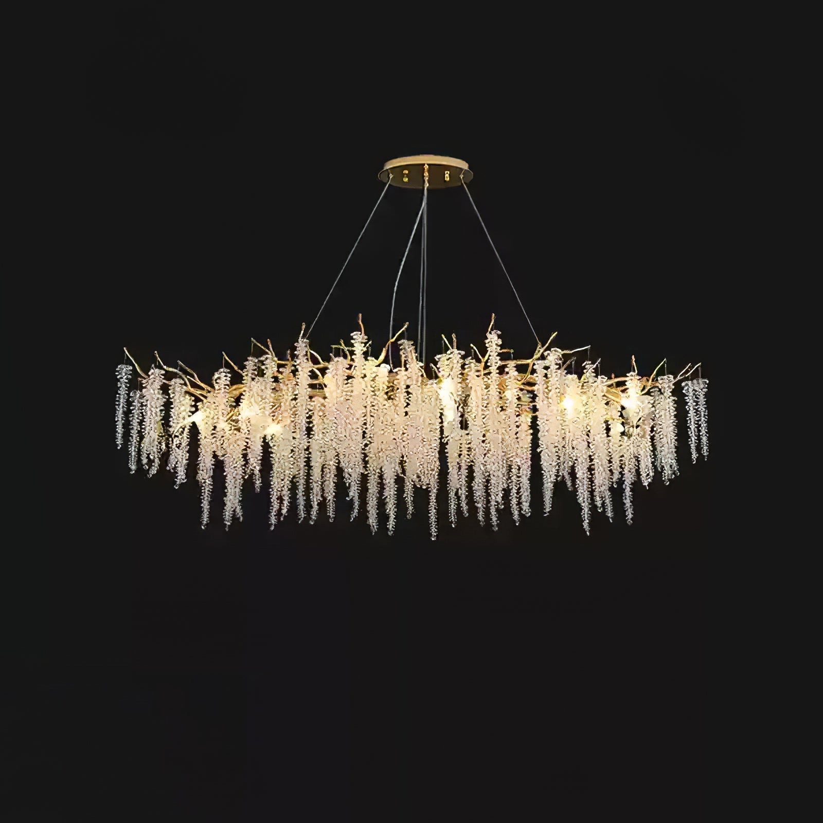 Solara Lustre Fleur de Glycine en Cristal