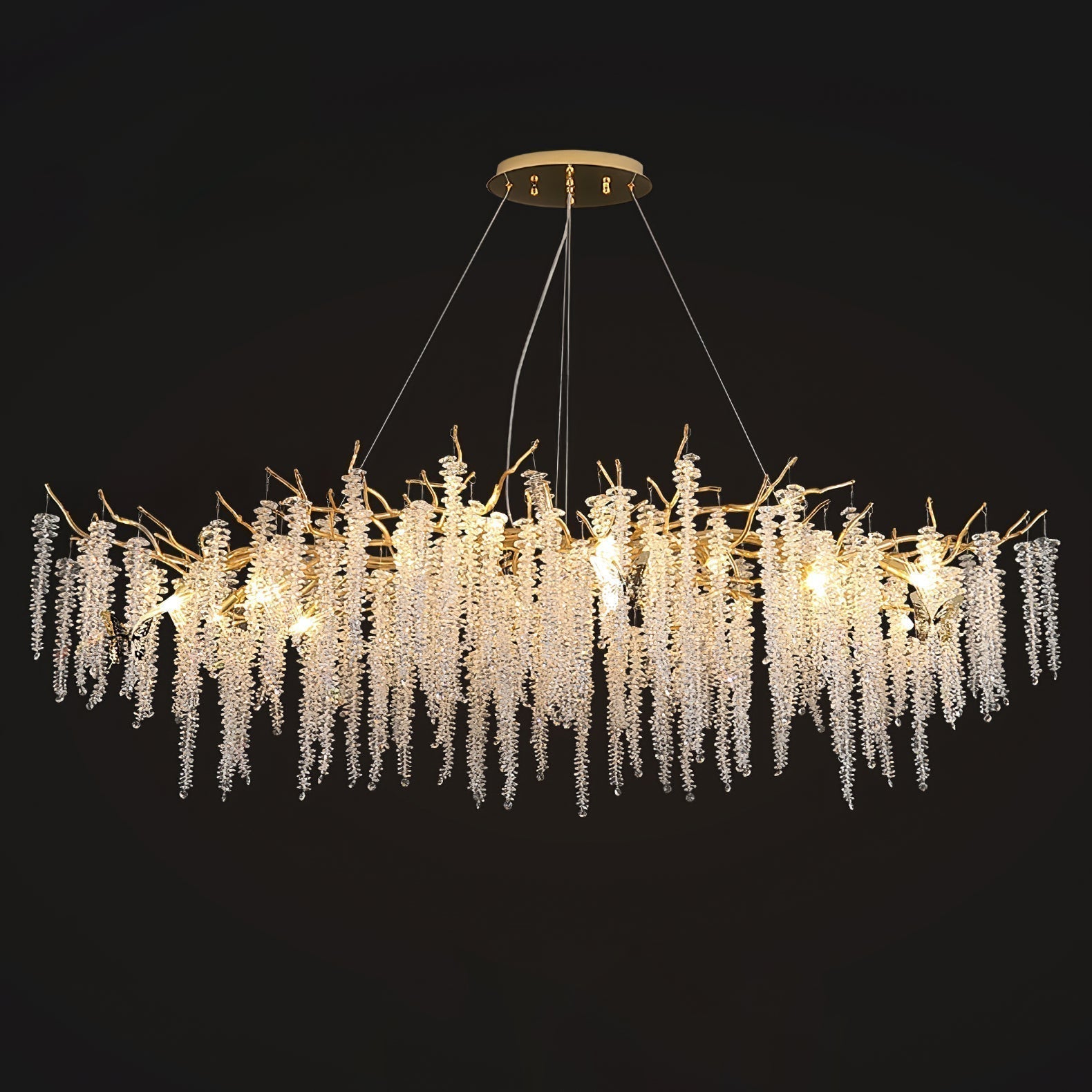 Solara Lustre Fleur de Glycine en Cristal