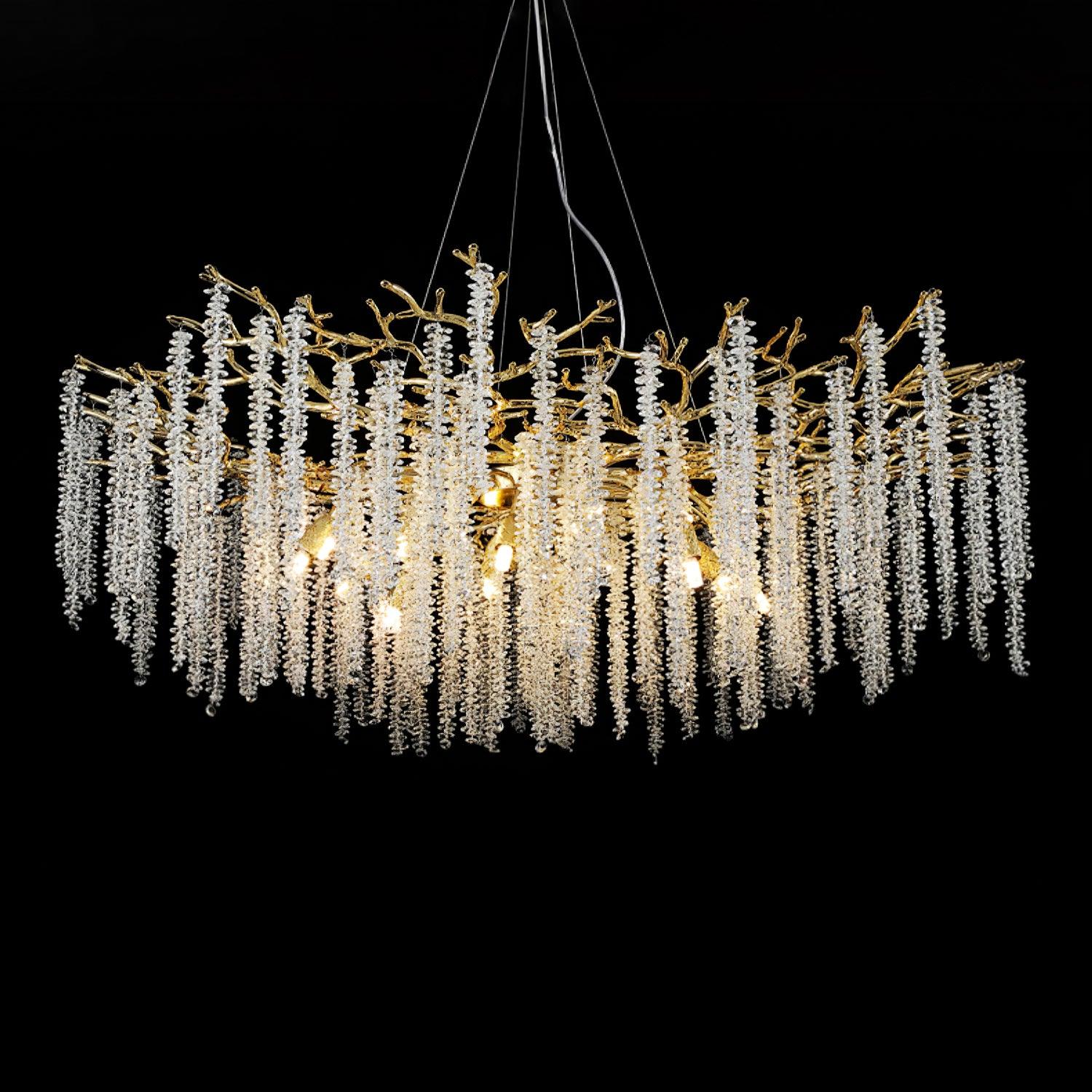Solara Lustre Fleur de Glycine en Cristal