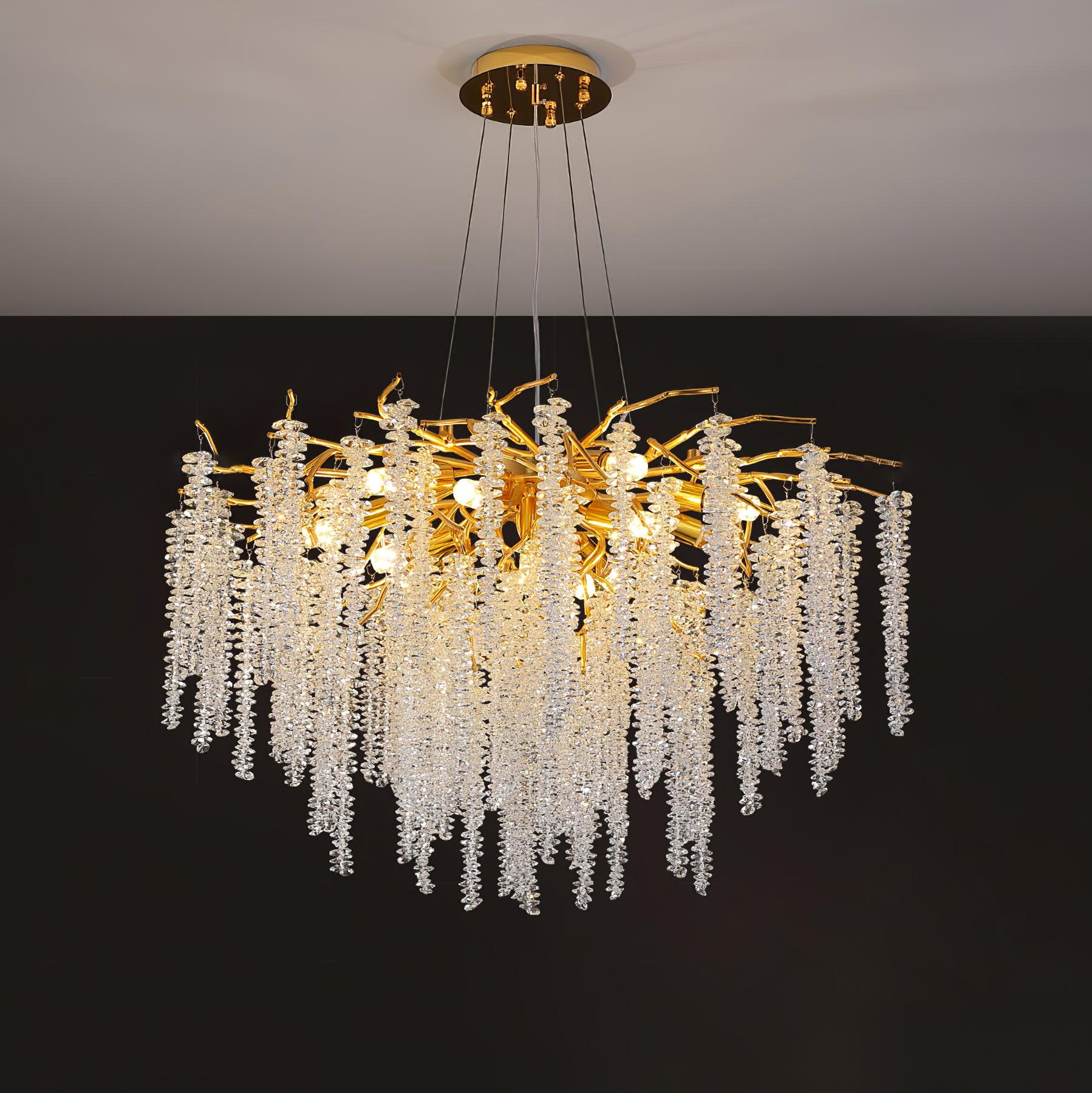 Solara Lustre Fleur de Glycine en Cristal