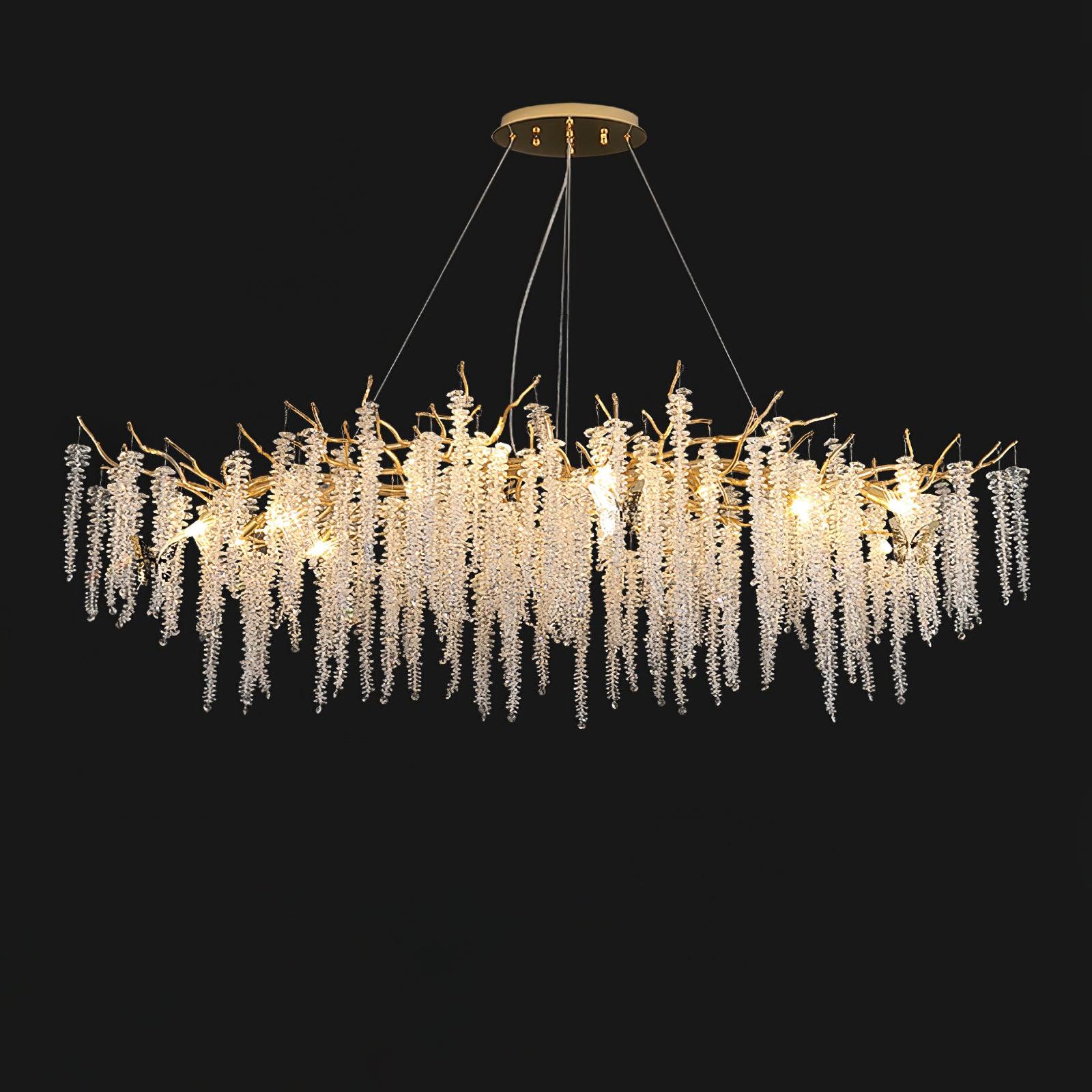 Solara Lustre Fleur de Glycine en Cristal