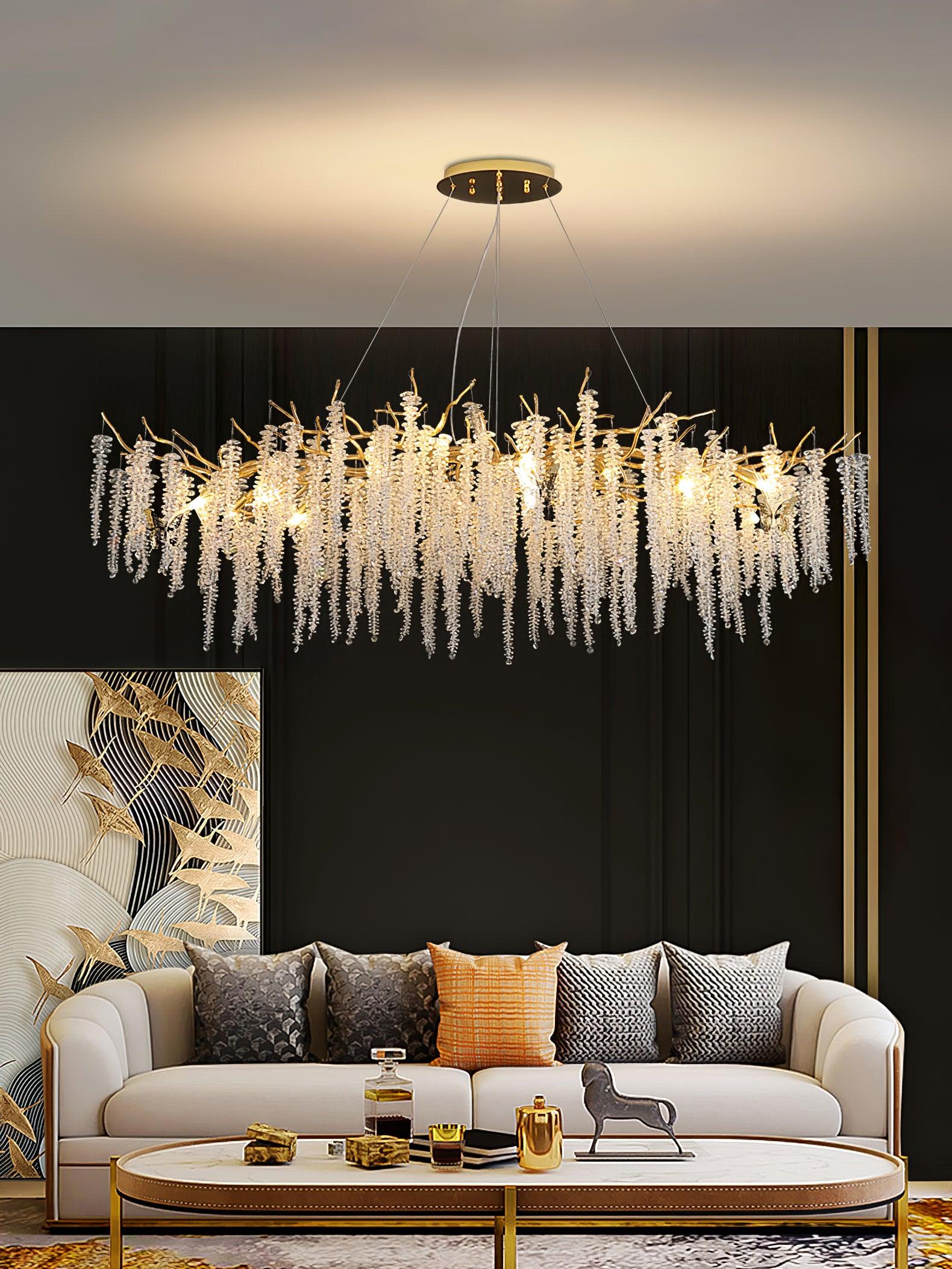 Solara Lustre Fleur de Glycine en Cristal