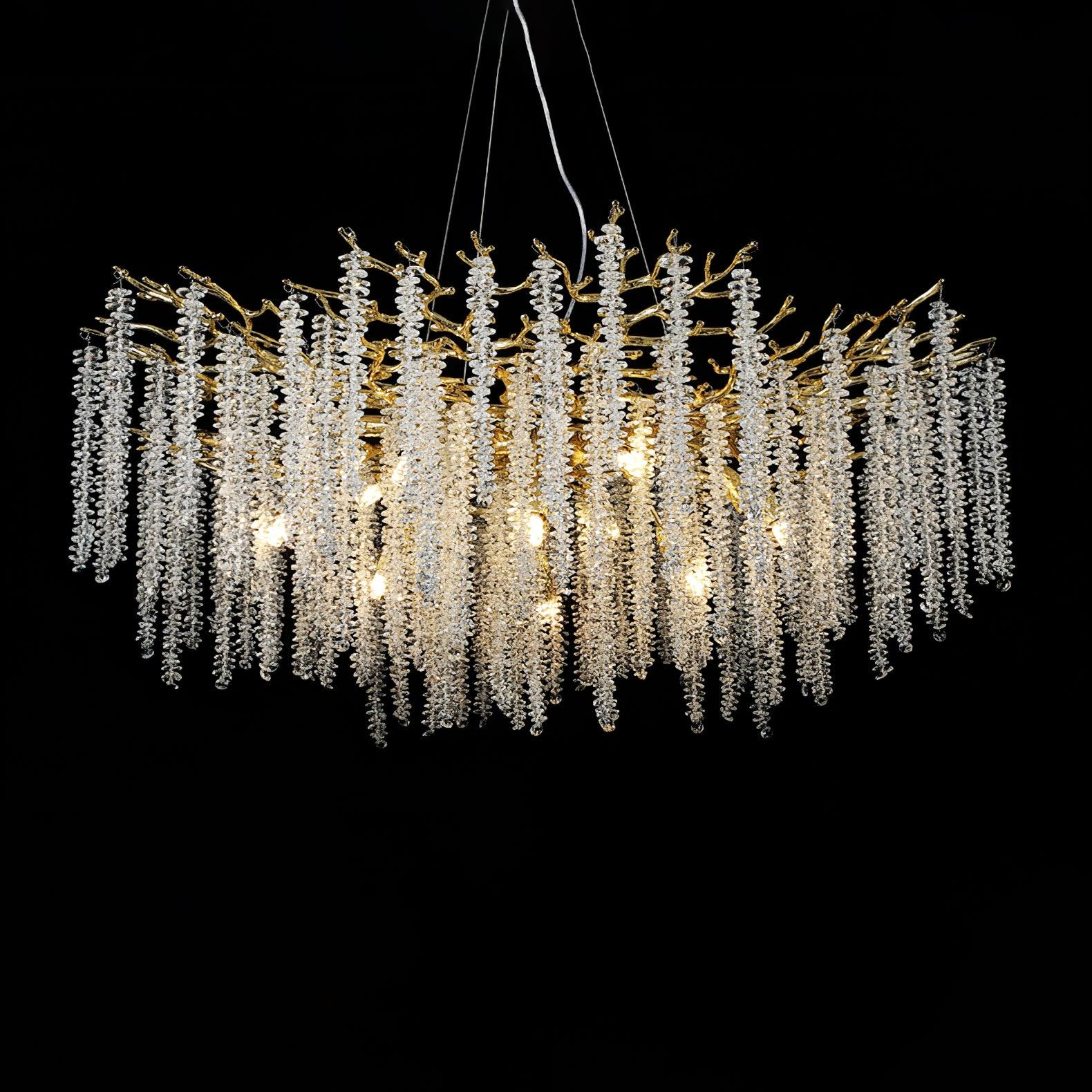 Solara Lustre Fleur de Glycine en Cristal