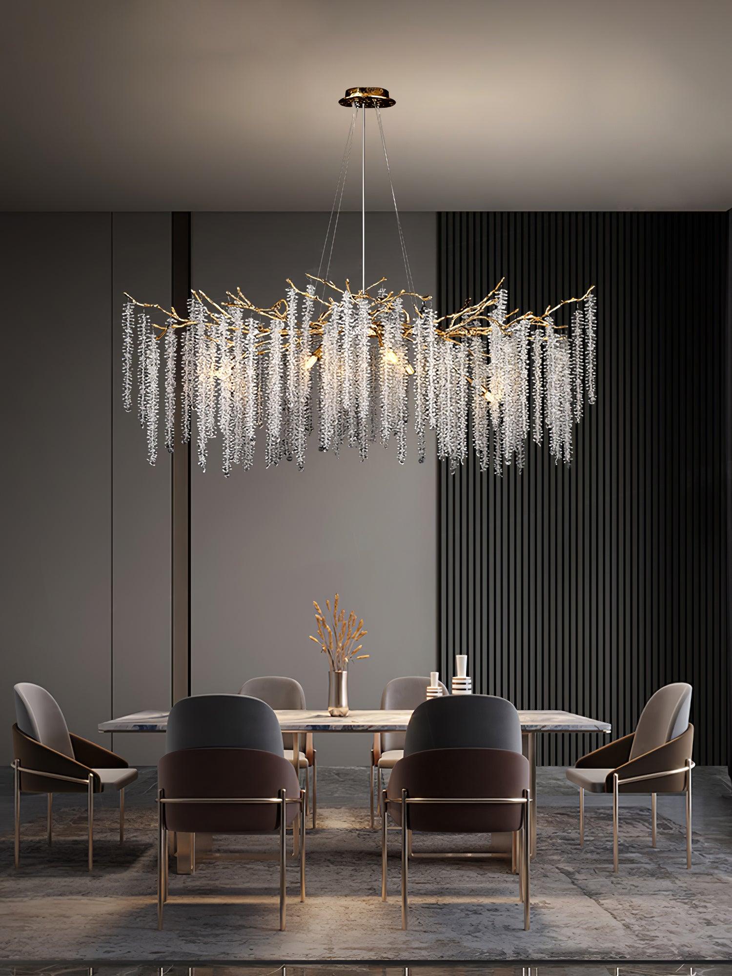 Solara Lustre Fleur de Glycine en Cristal