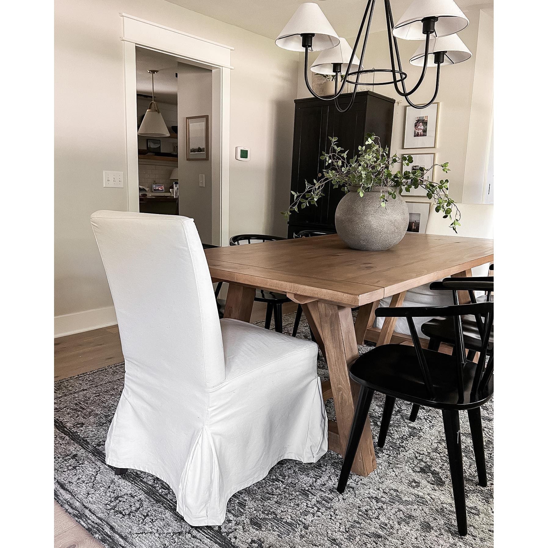 Ellaeara Lustre Tissu Noir Industriel Vintage