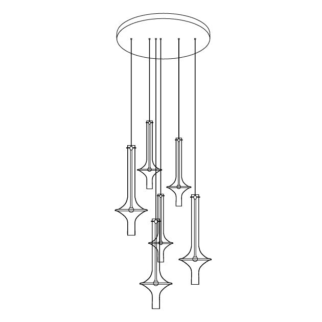 Talera Suspension Lampe en Verre Industrielle Glam