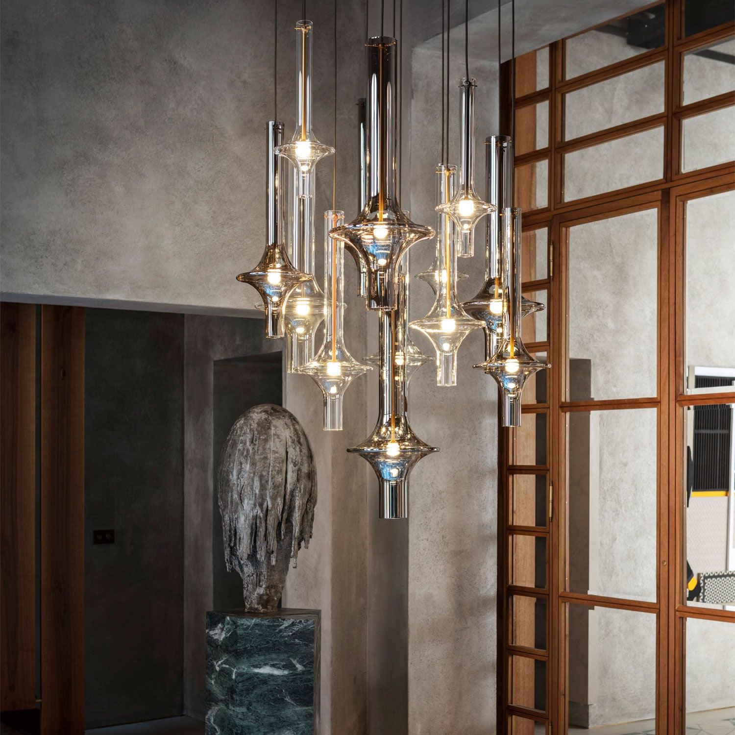Talera Suspension Lampe en Verre Industrielle Glam