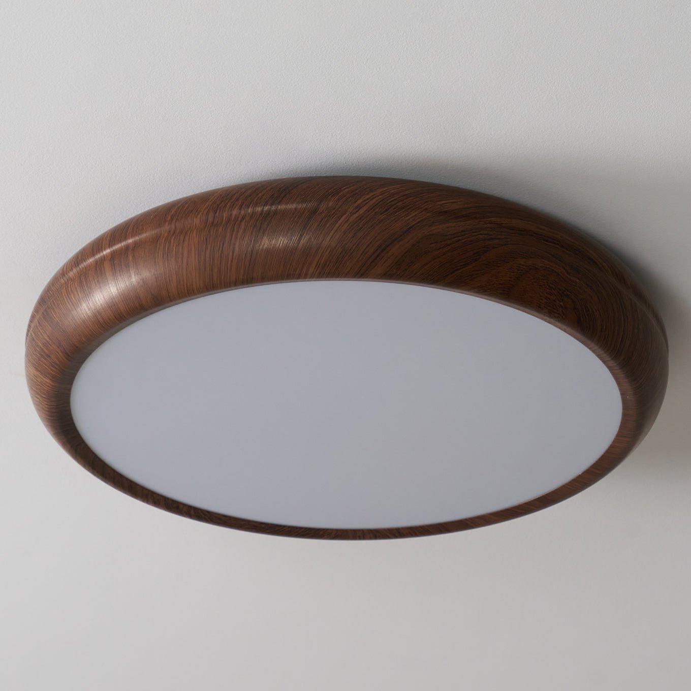 Solara Plafonnier rond en acrylique effet bois