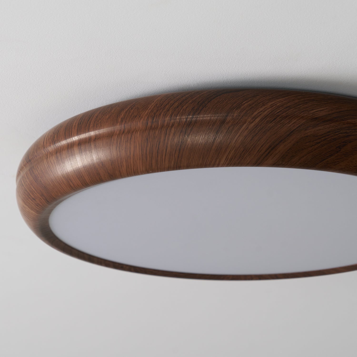 Solara Plafonnier rond en acrylique effet bois
