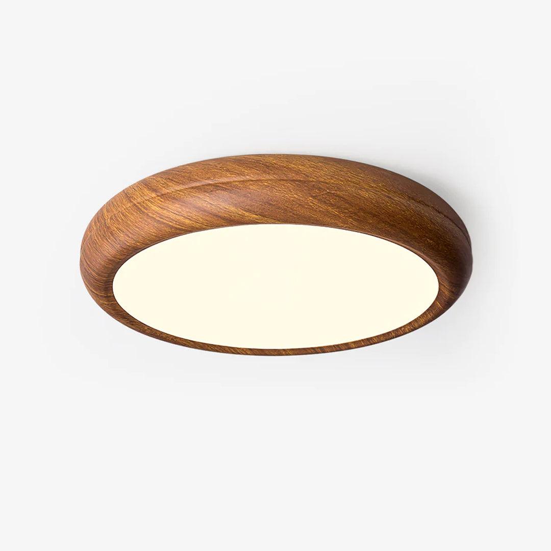 Solara Plafonnier rond en acrylique effet bois