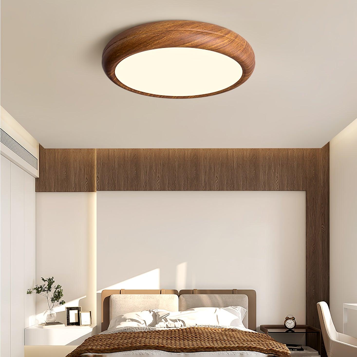 Orbis Plafonnier Rond Effet Bois